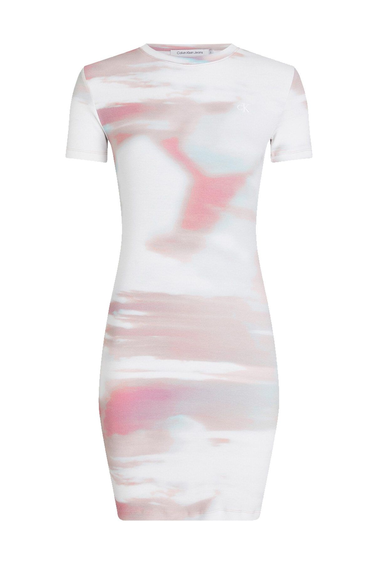 Calvin Klein Damska Biała Elastyczna Sukienka Z Logo - Body Wrap J20j 223205 -0la Kobieta - S