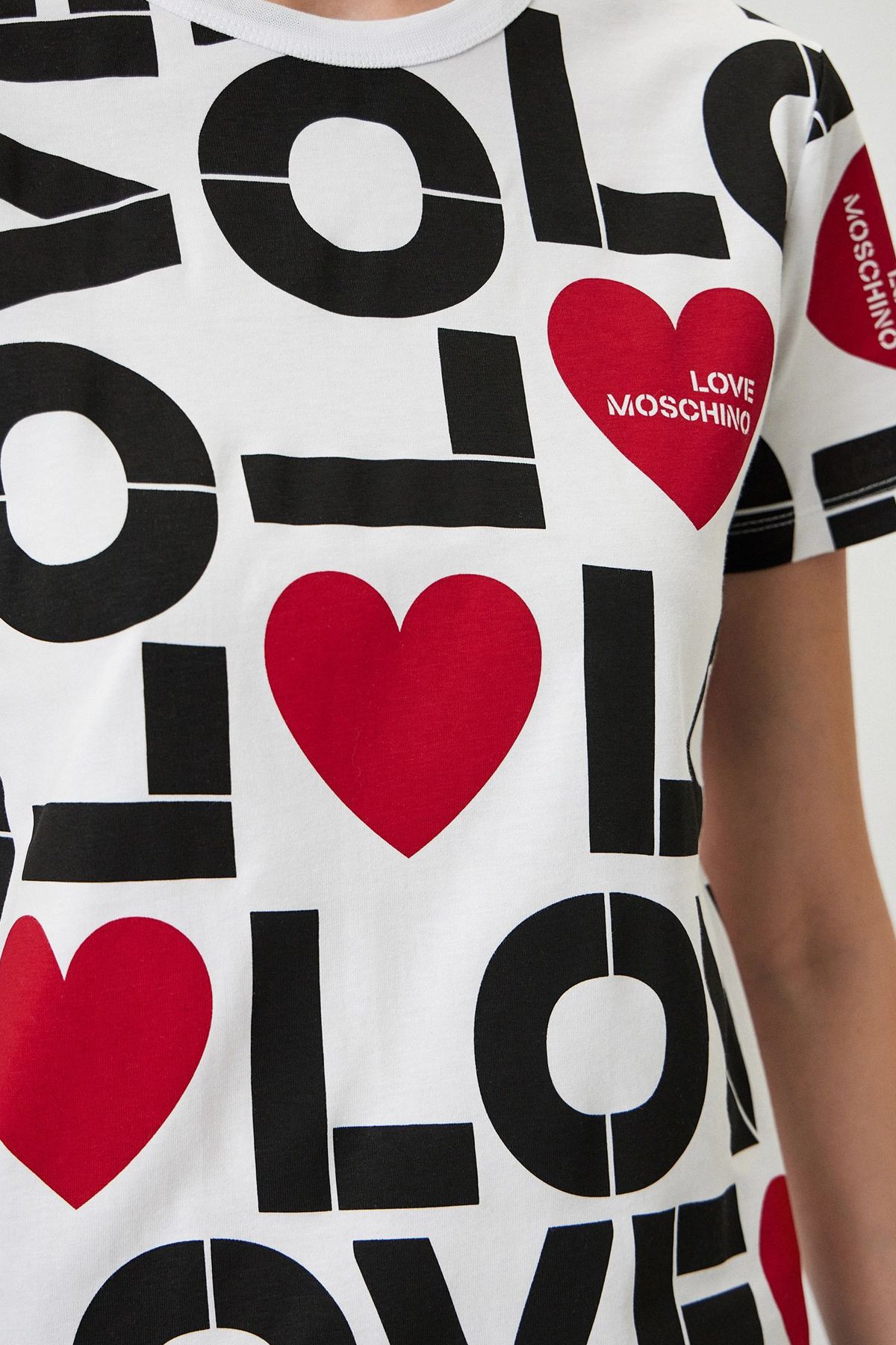 Love Moschino-Optické biele tričko pre ženy a dievčatá 4