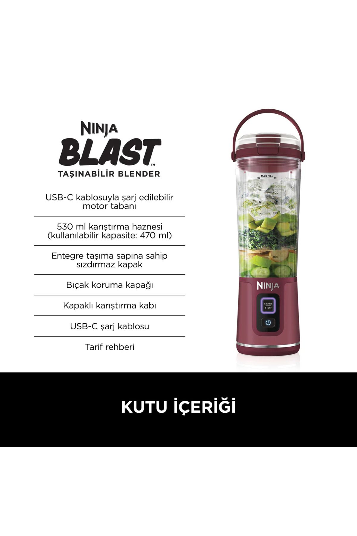 NINJA-Blast ™   Portable Blender – Red - Shark Ninja 13
