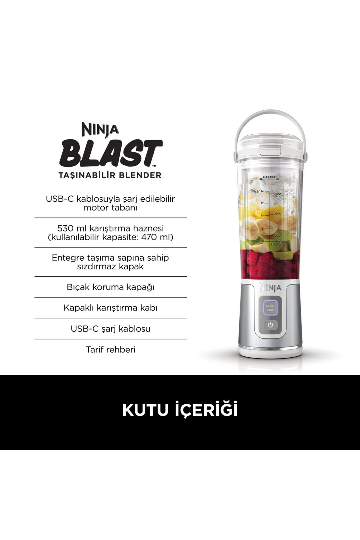 NINJA-Blast ™   Portable Blender – White - Shark Ninja 13