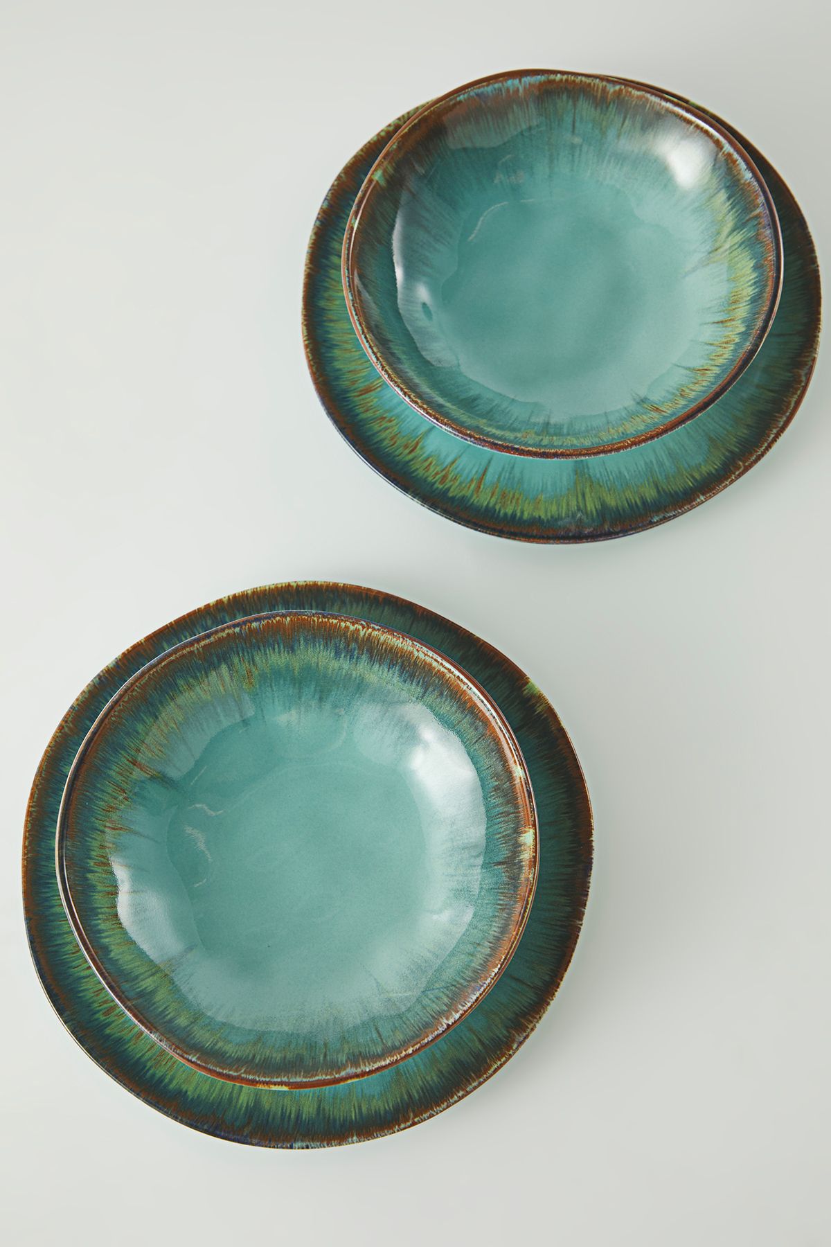 Trendyol Collection-Set of 2 Ceramic 20cm Pits & 2 Pieces 26cm Serving Plates Tphss25Tbk00002 2