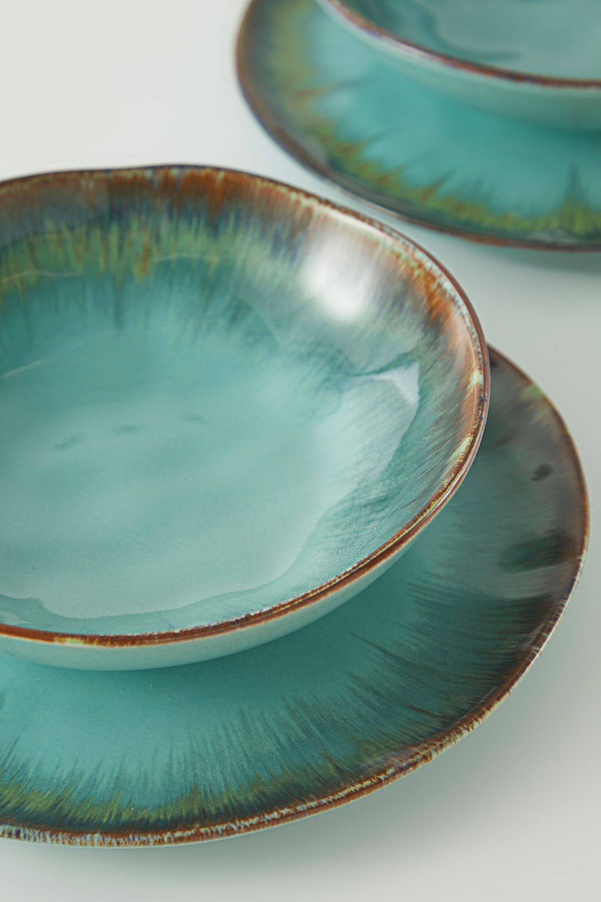 Trendyol Collection-Set of 2 Ceramic 20cm Pits & 2 Pieces 26cm Serving Plates Tphss25Tbk00002 3