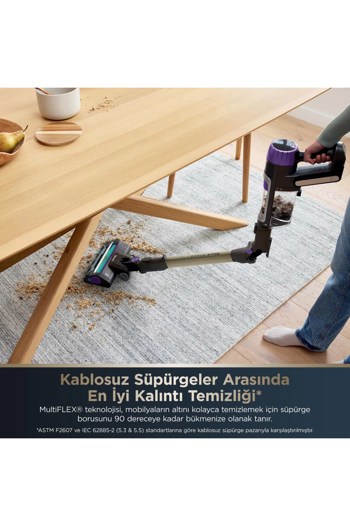 PowerDetect Clean&Empty Auto-Empty Sistemli Pet Başlıklı  Şarjlı Dikey Süpürge 70 dk'ye kadar Şarj - 11