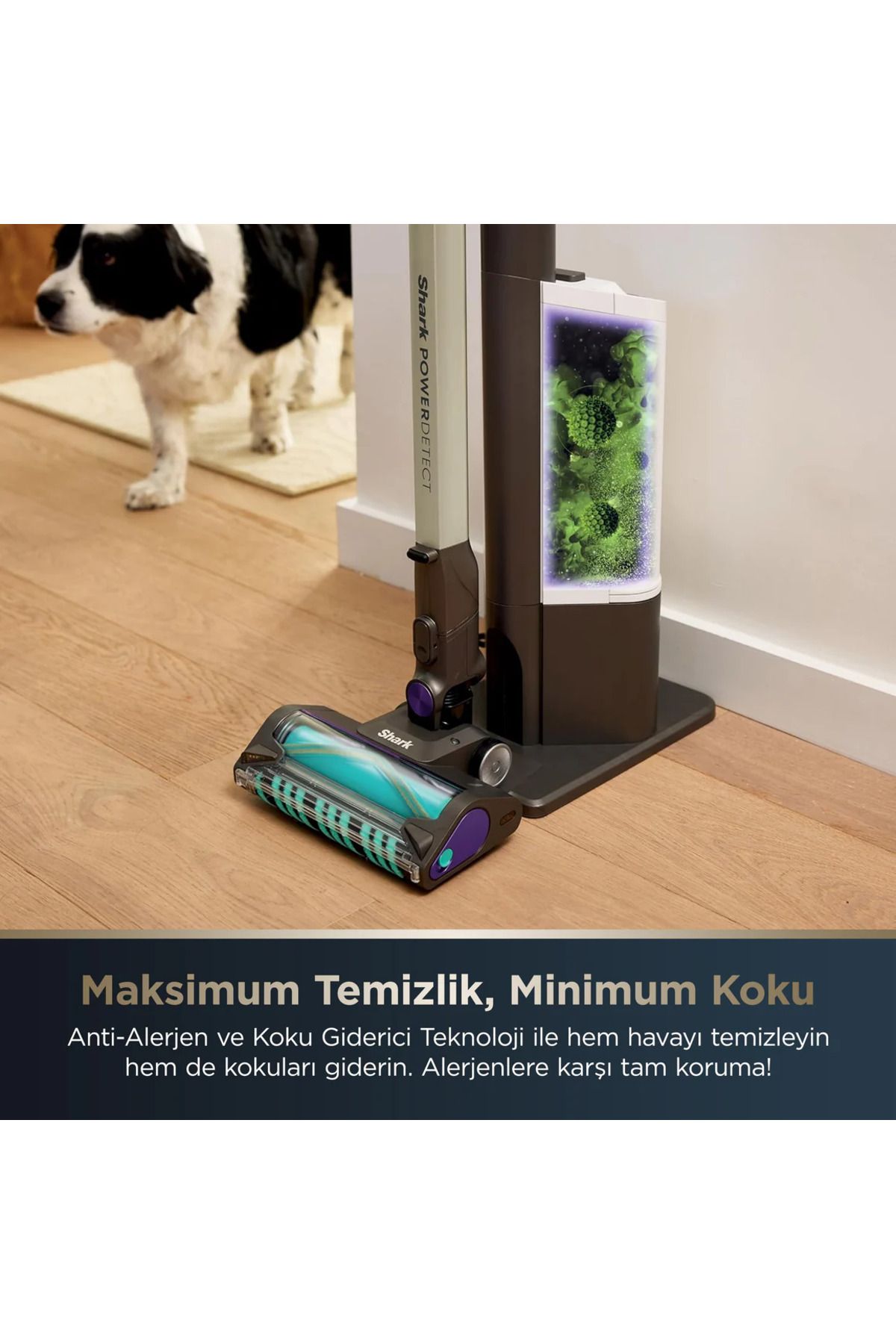 PowerDetect Clean&Empty Auto-Empty Sistemli Pet Başlıklı  Şarjlı Dikey Süpürge 70 dk'ye kadar Şarj - 10