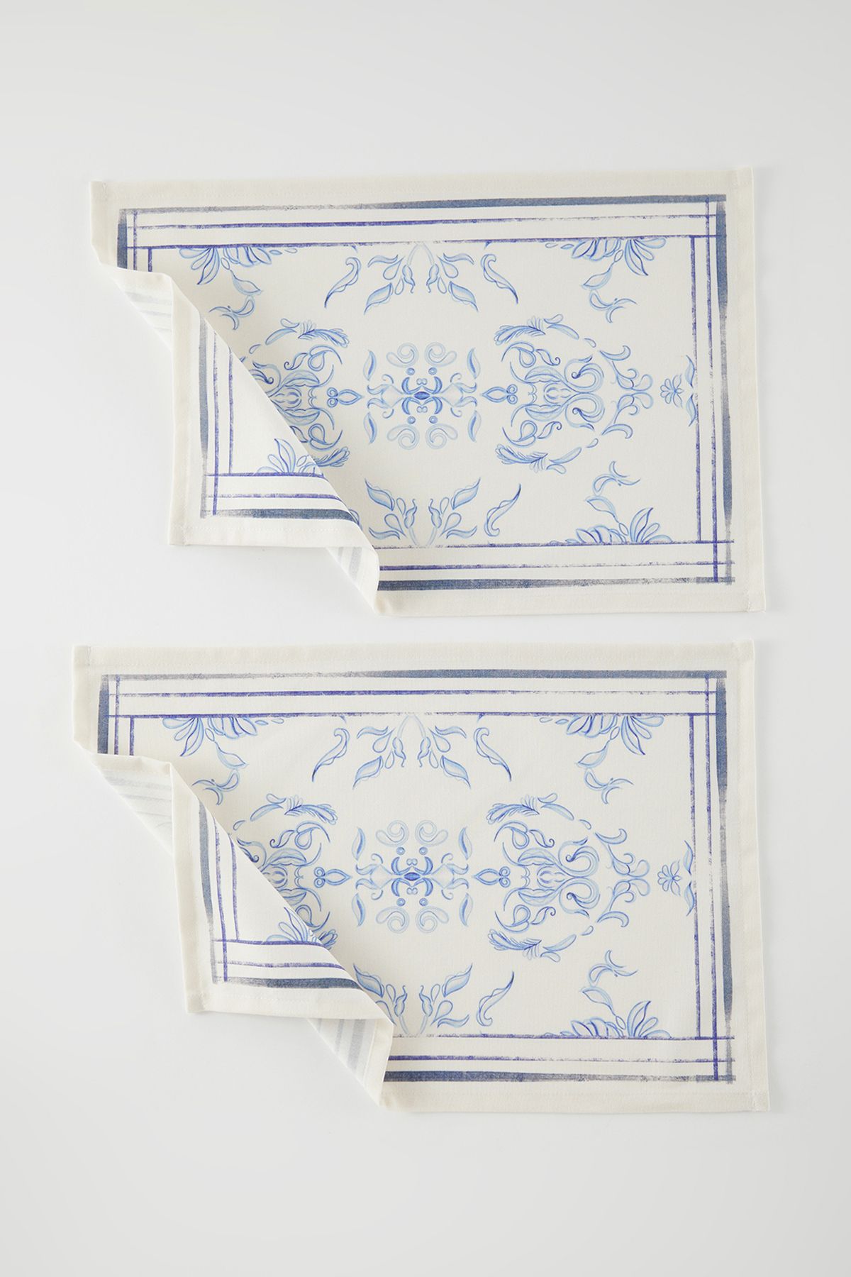 Trendyol Collection-Бяло-син шарен американски сервиз от 2 части 33X50 см 2