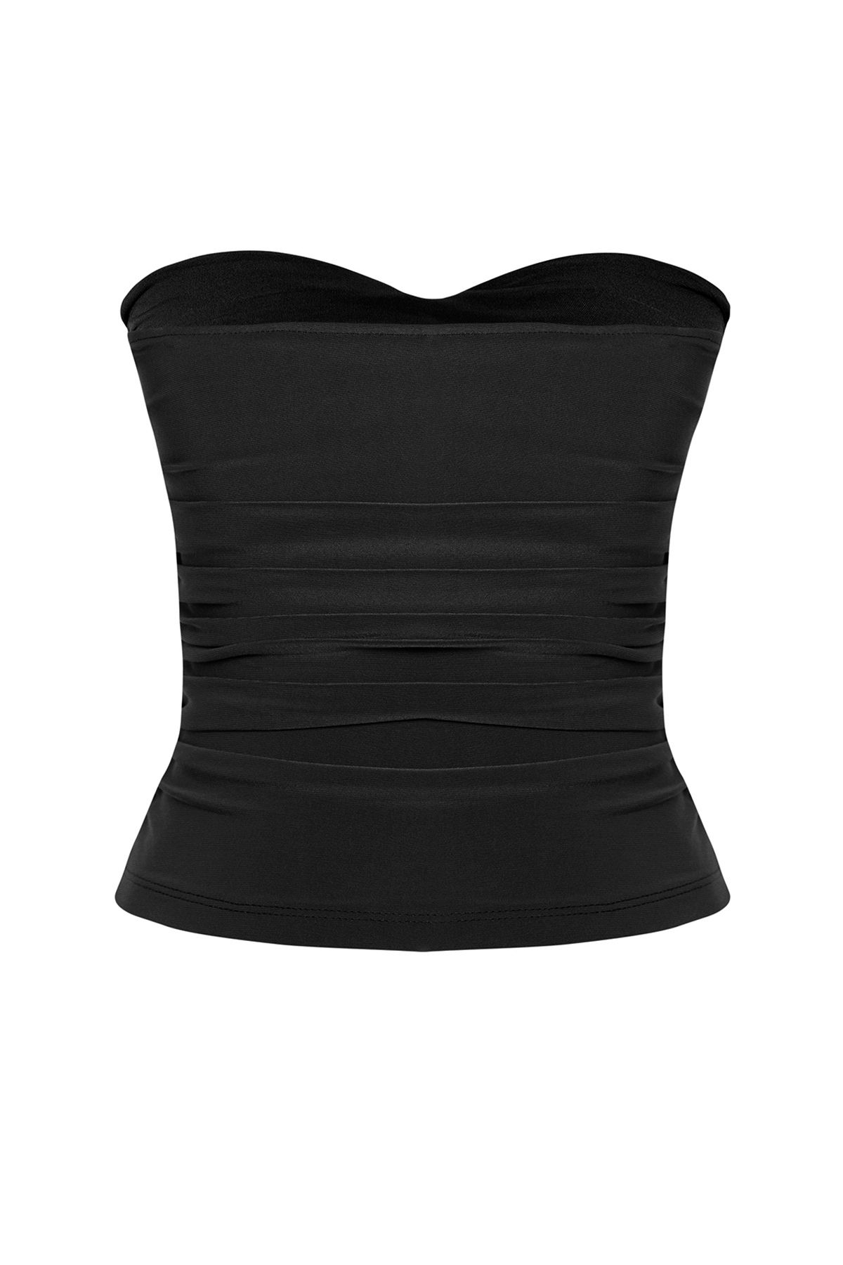 Trendyol Collection-Limitált kiadás - fekete pánt nélküli kötött blúz TPRSS25BZ00032 6