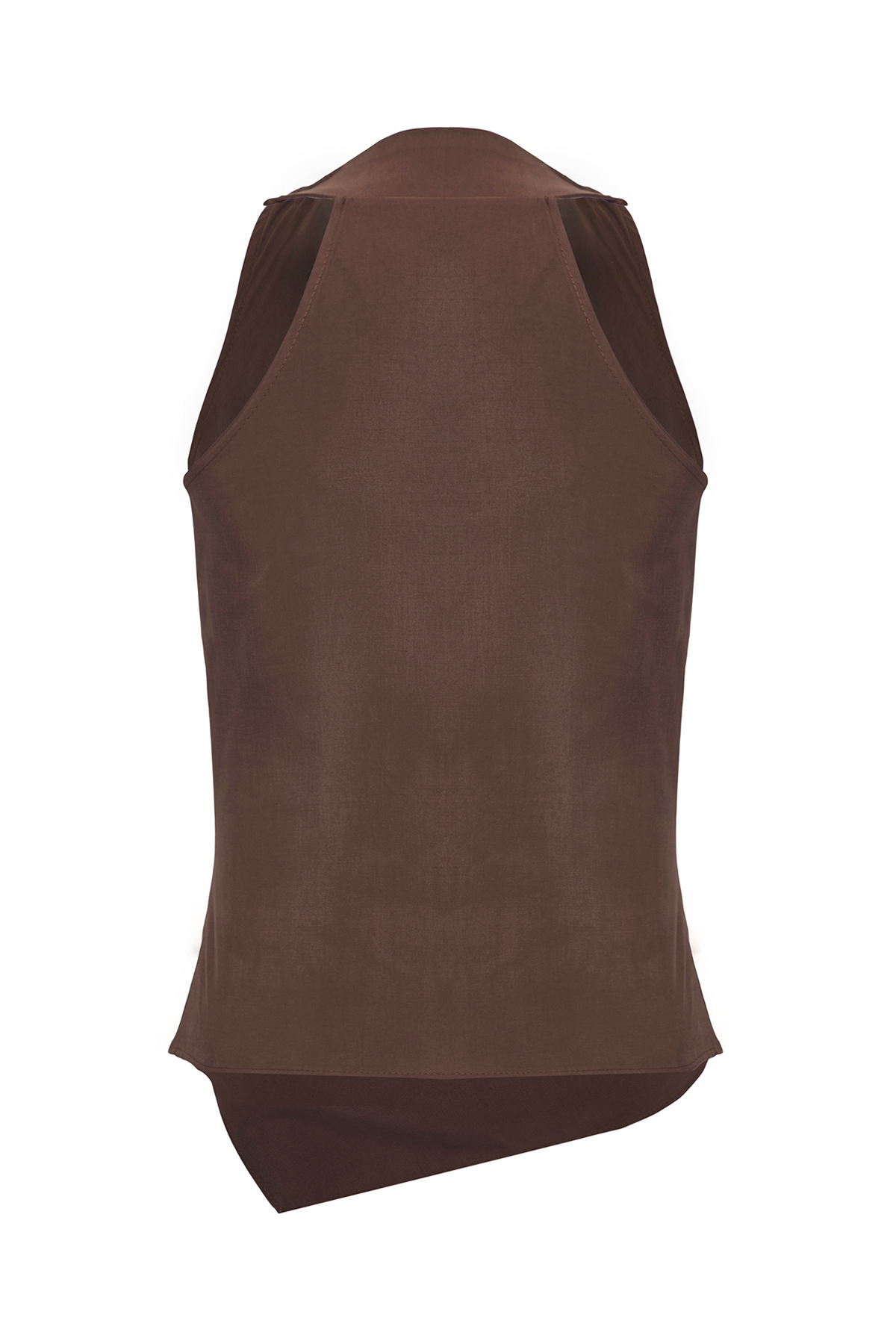 Trendyolmilla  Kahverengi Modal Kruvaze Dokuma Bluz TWOSS25BZ00363 - Görsel 4