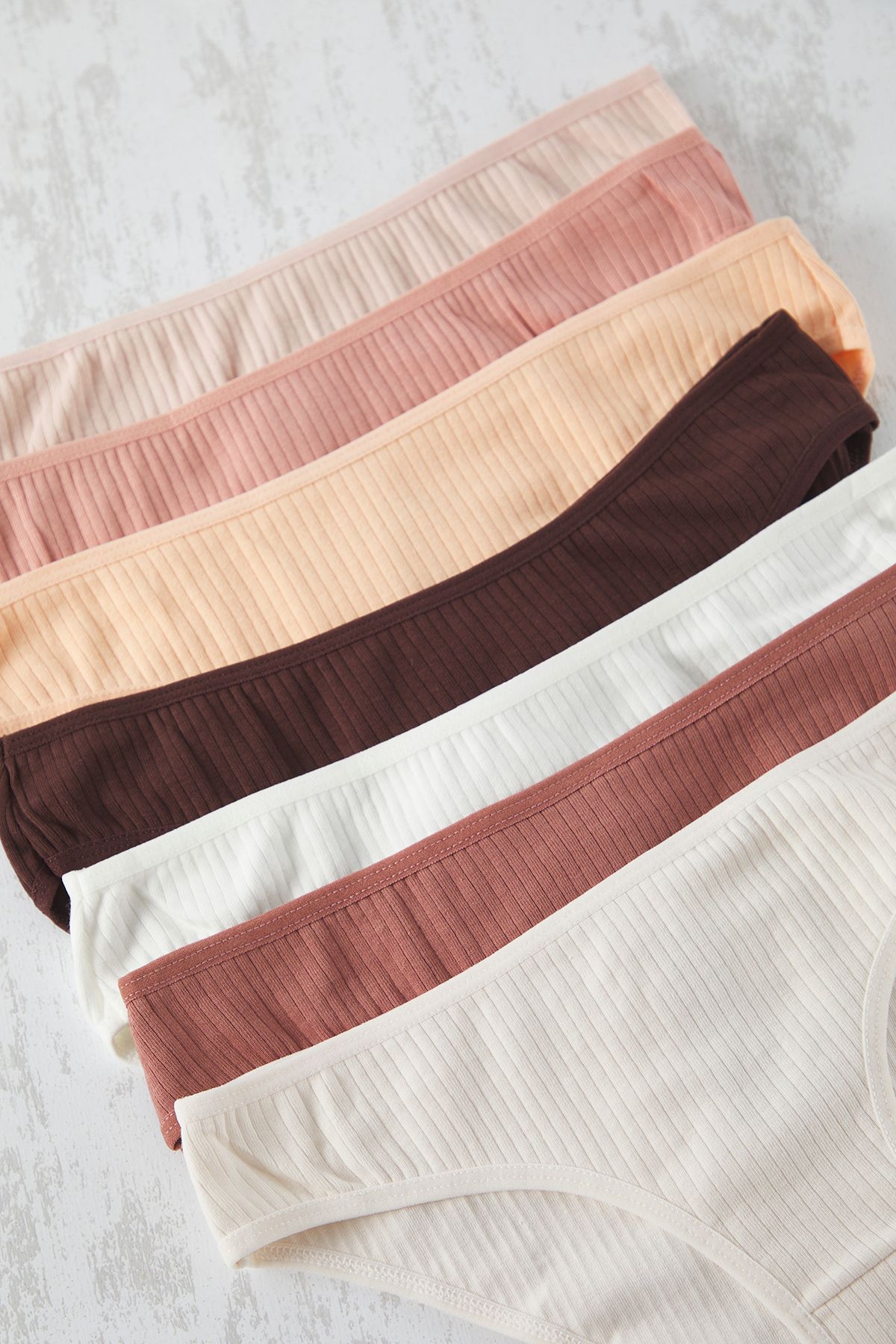 Trendyol Collection-Packung mit 7 Baumwoll-Mesh-Höschen – Braun und mehrfarbig THMAW25KU00027 2