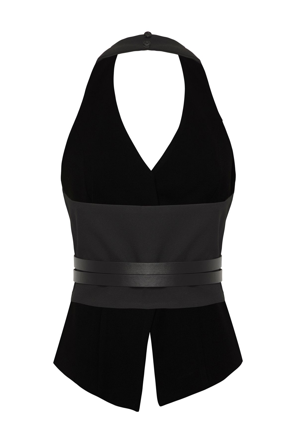 Trendyol Collection-Schwarze gewebte Weste mit Gürtel in limitierter Auflage TWOSS25YE00077 5