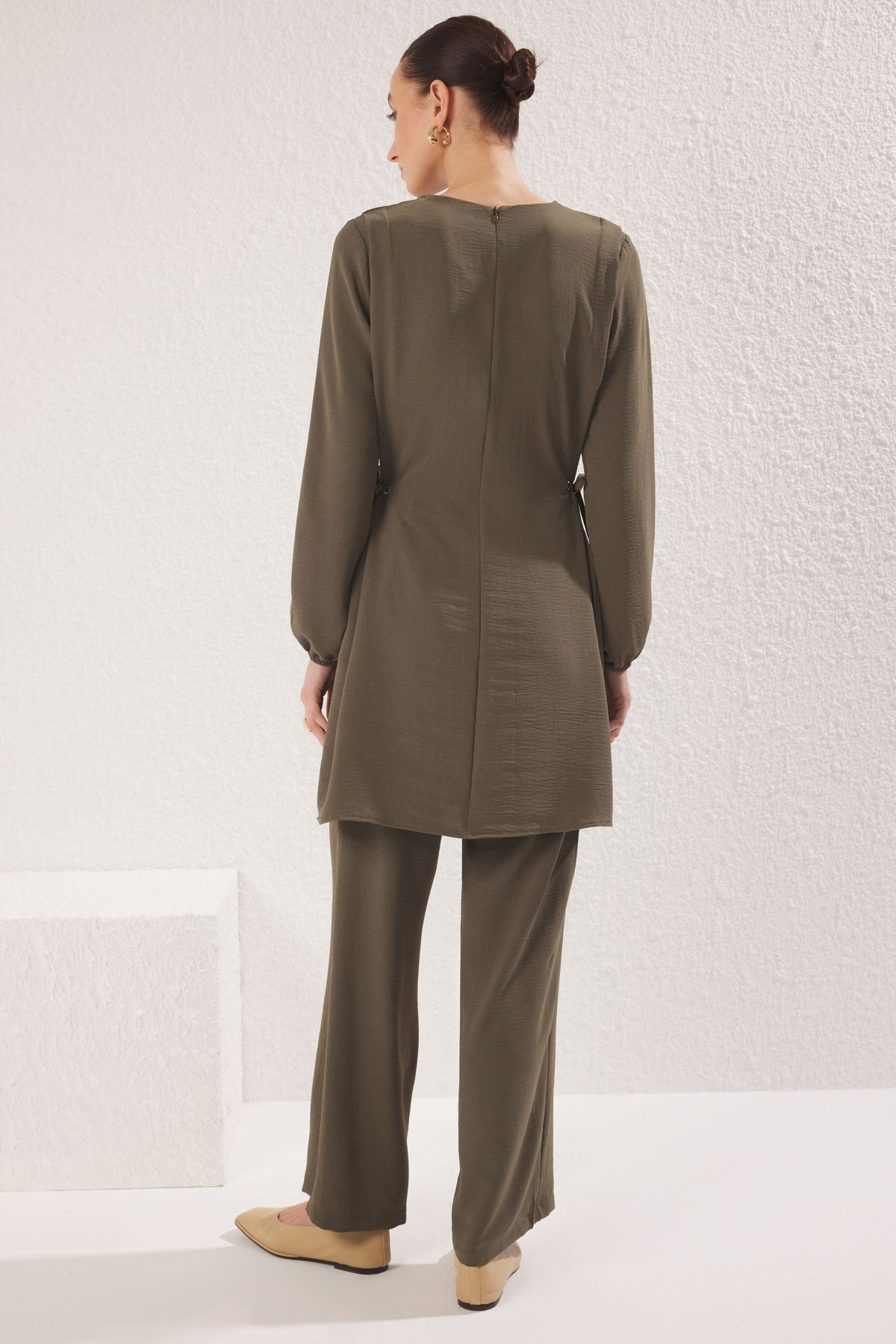 Trendyol Modest-Aerobin Tunic and Pants Set - Dark Khaki with Binding Detail, Tctaw22Us0092 5