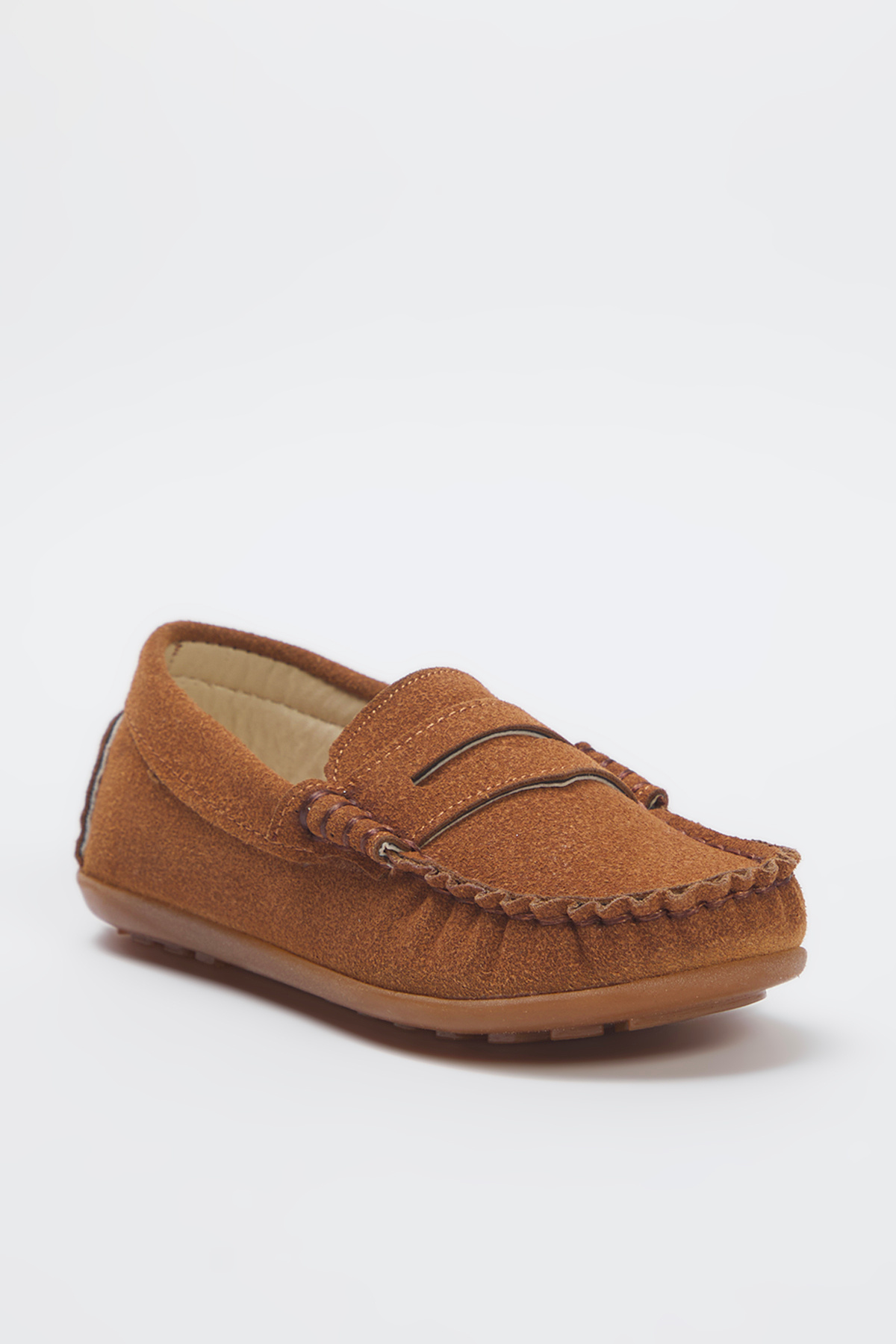 TRENDYOL SHOES-Taba Nubuck Big Boy Kinder Loafer TAKSS25LA00010 3