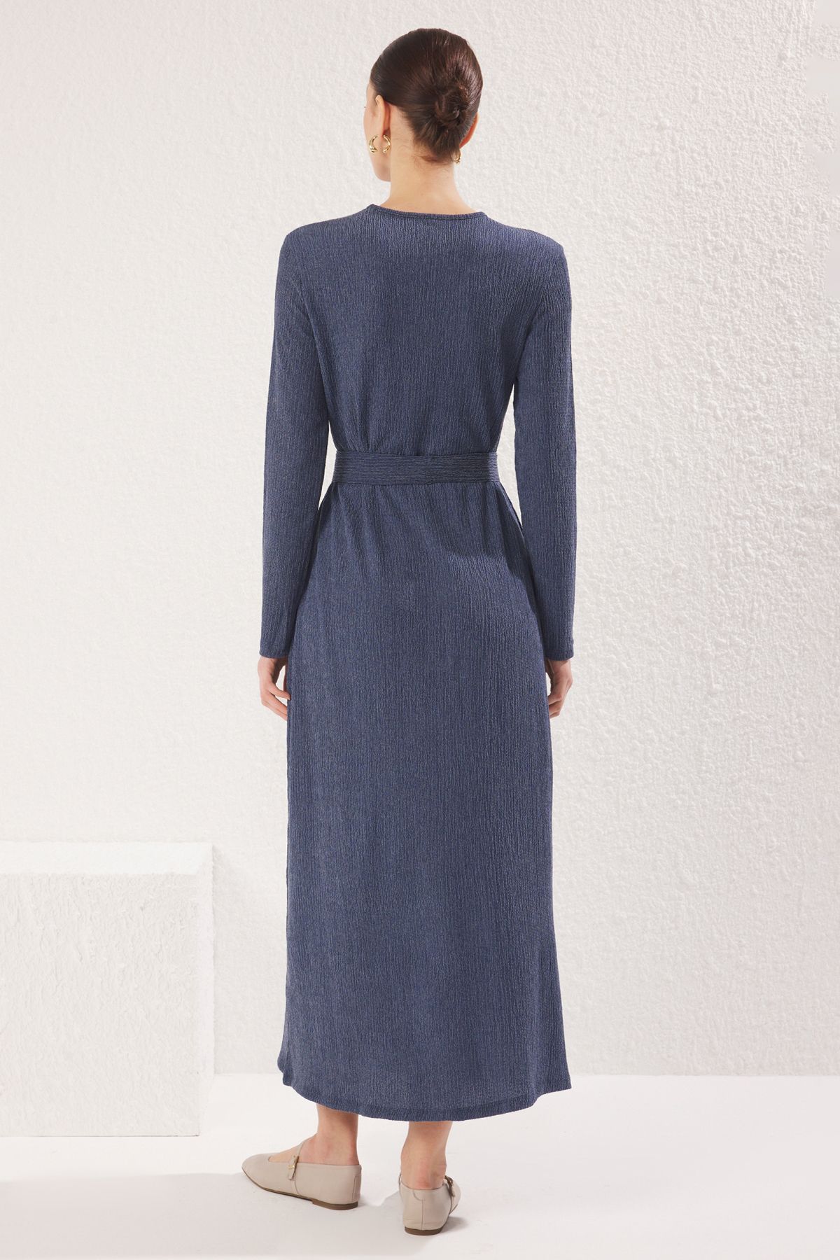 Trendyol Modest-Kék kötött ruha TCTSS25EB00077 5