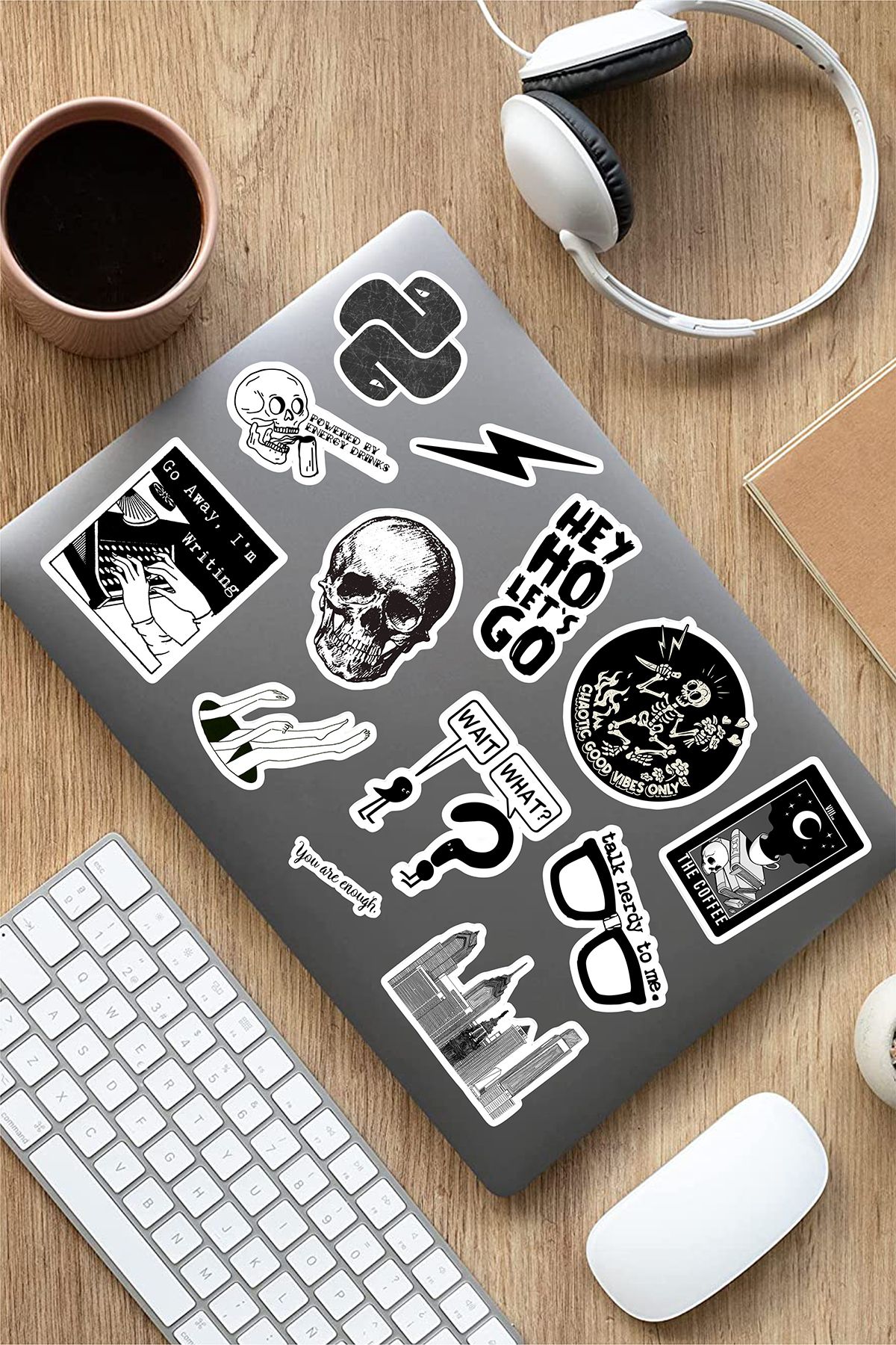 AR Sticker Vsco Black Laptop Notebook Tablet Sticker Set 5