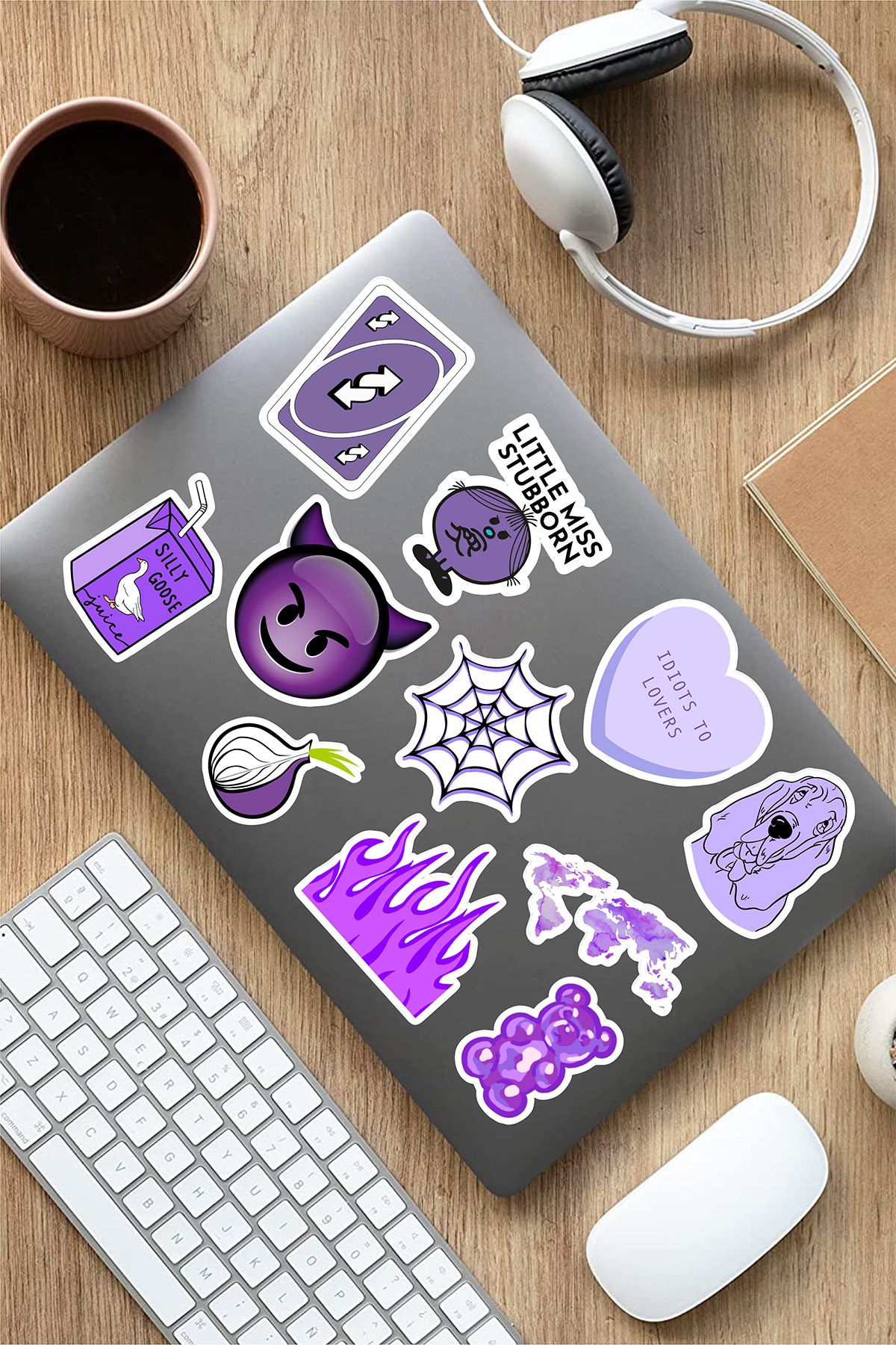 AR Sticker Vsco Purple Laptop Notebook Tablet Sticker Set 8