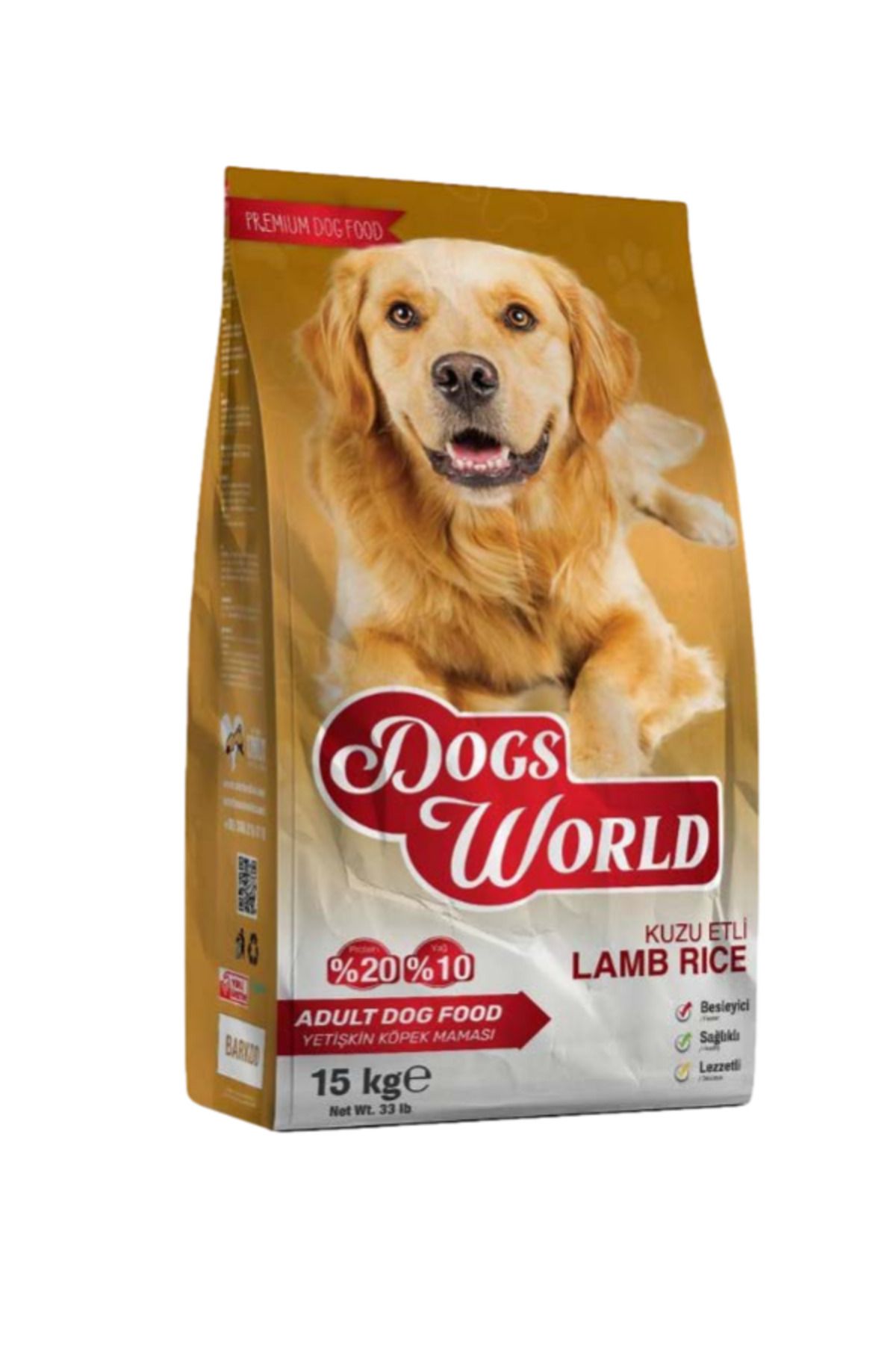 DOGS WORLD Kuzu Etli Kaliteli Yetişkin Köpek Maması 15 Kg.