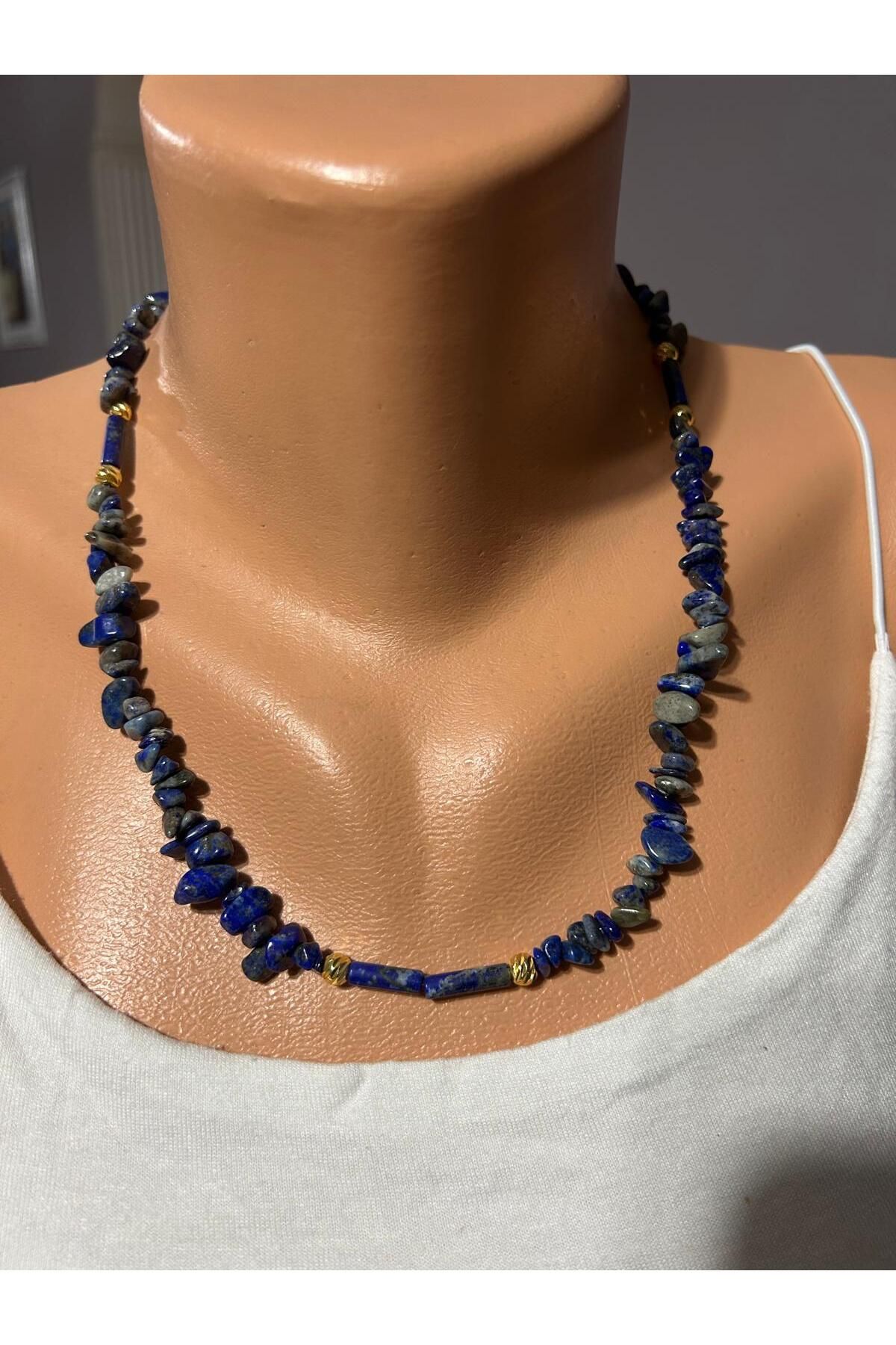 suzannaartdesign Doğal Taş Lapis Lazuli Kırık Taş Kolye