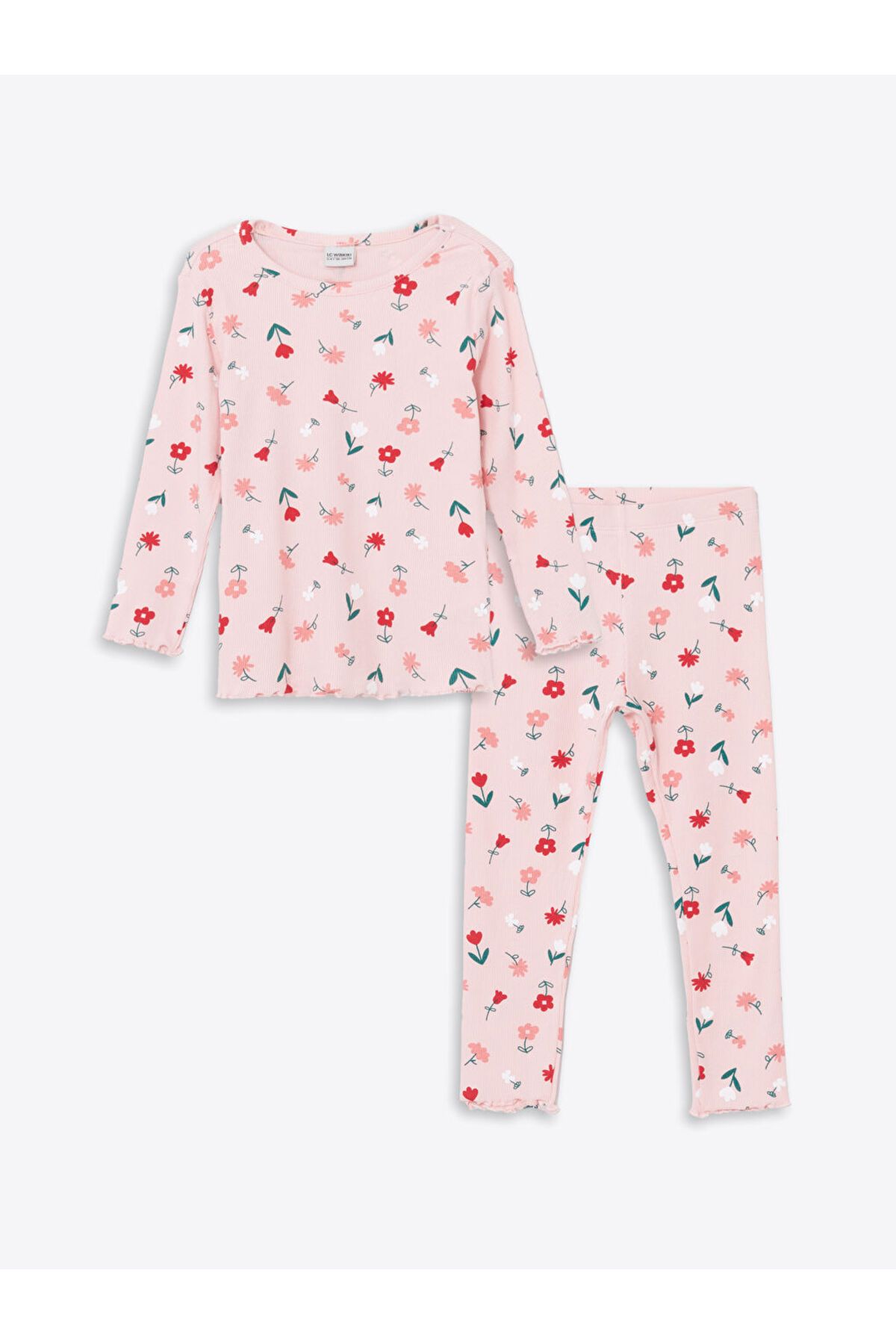 LC Waikiki Set De Pijamale Pentru Fete Lcw Kids Crew Deck Floral Femeie - 4-5 ani