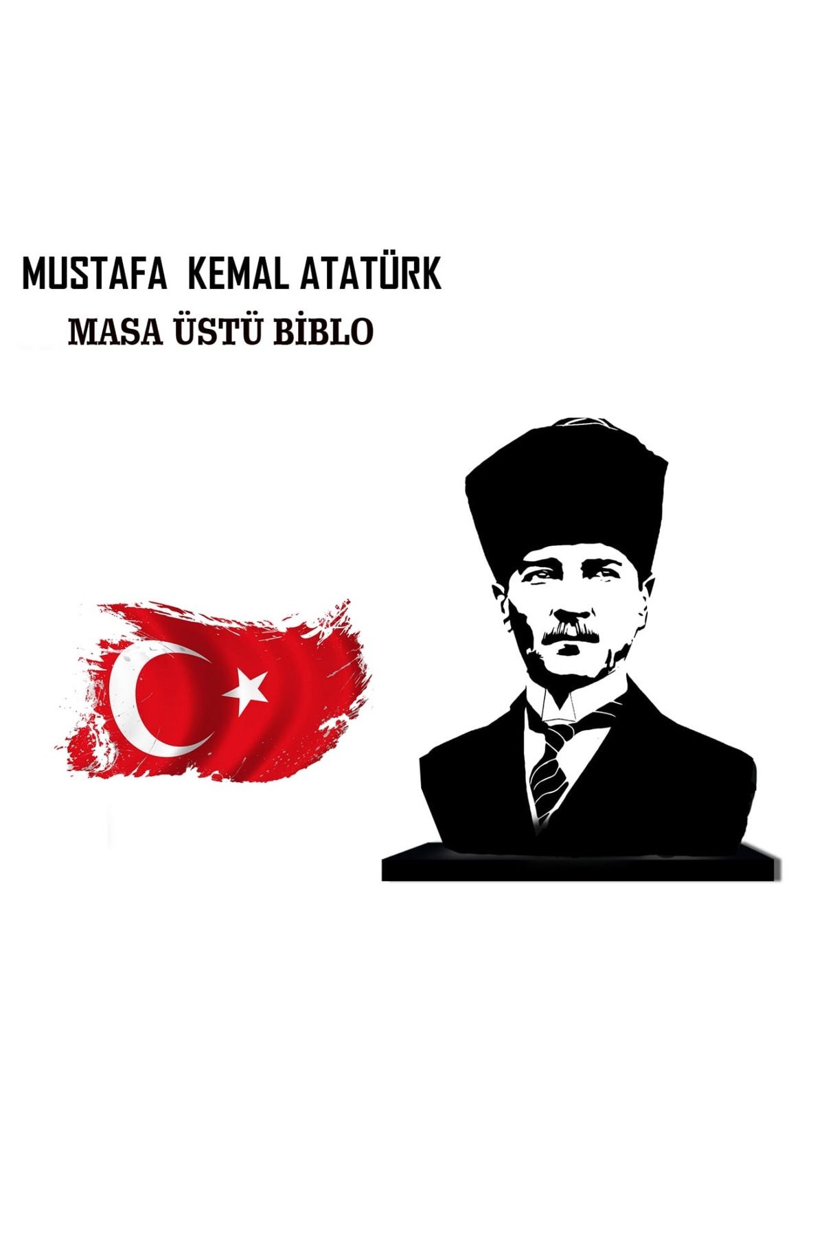 MK Sanart ATATÜRK Masaüstü Ahşap biblo