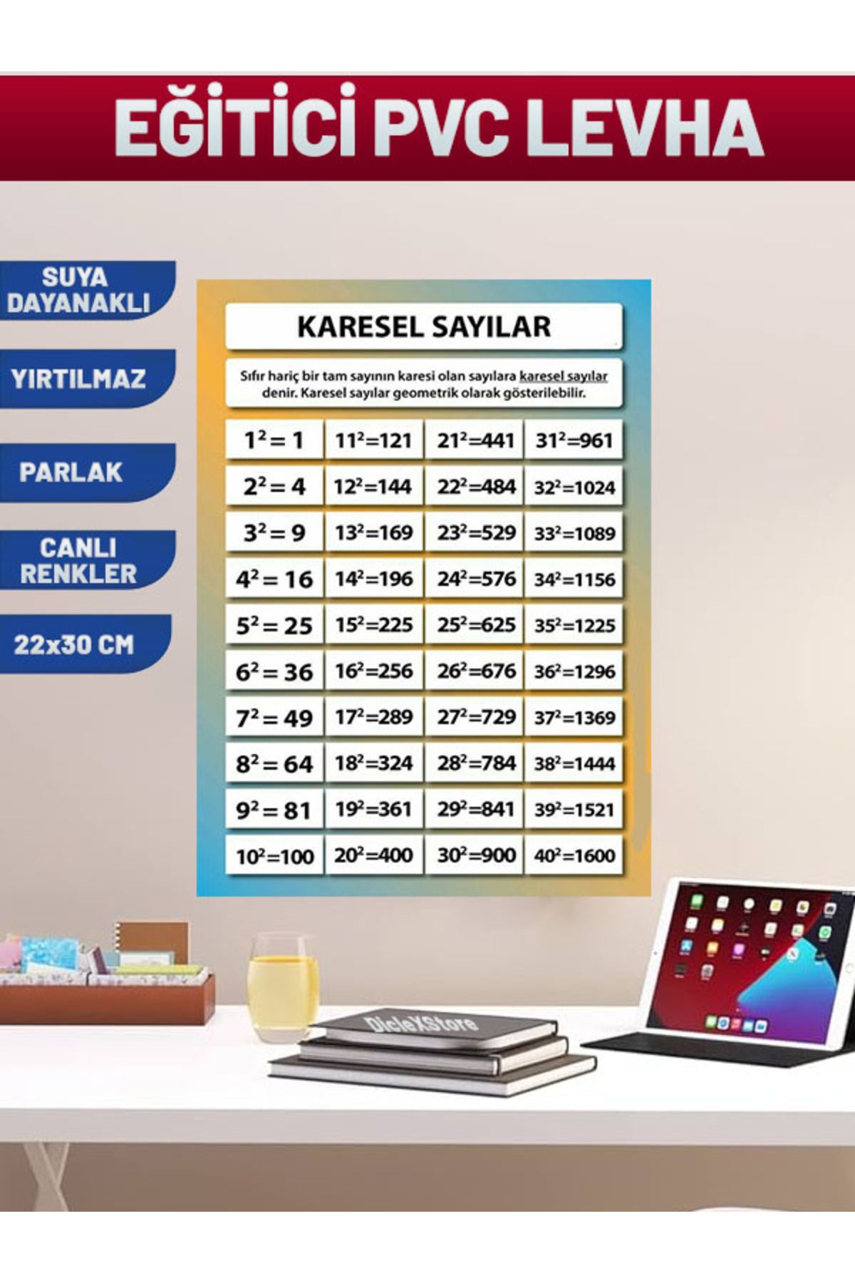 izmirdenet Karesel Sayılar  Çocuk Eğitim Pvc Poster 21x30 cm