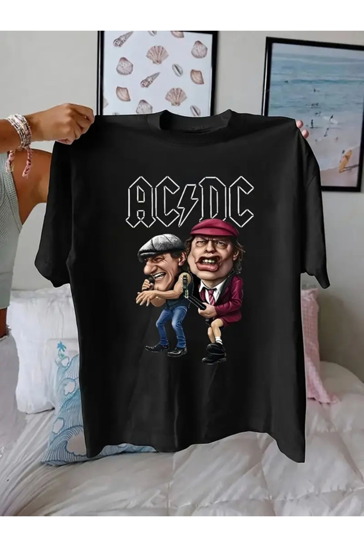 YOHO SPORT Tshir AC ve DC Baskılı Pamuklu Original Ünisex Yazlık T-shirt