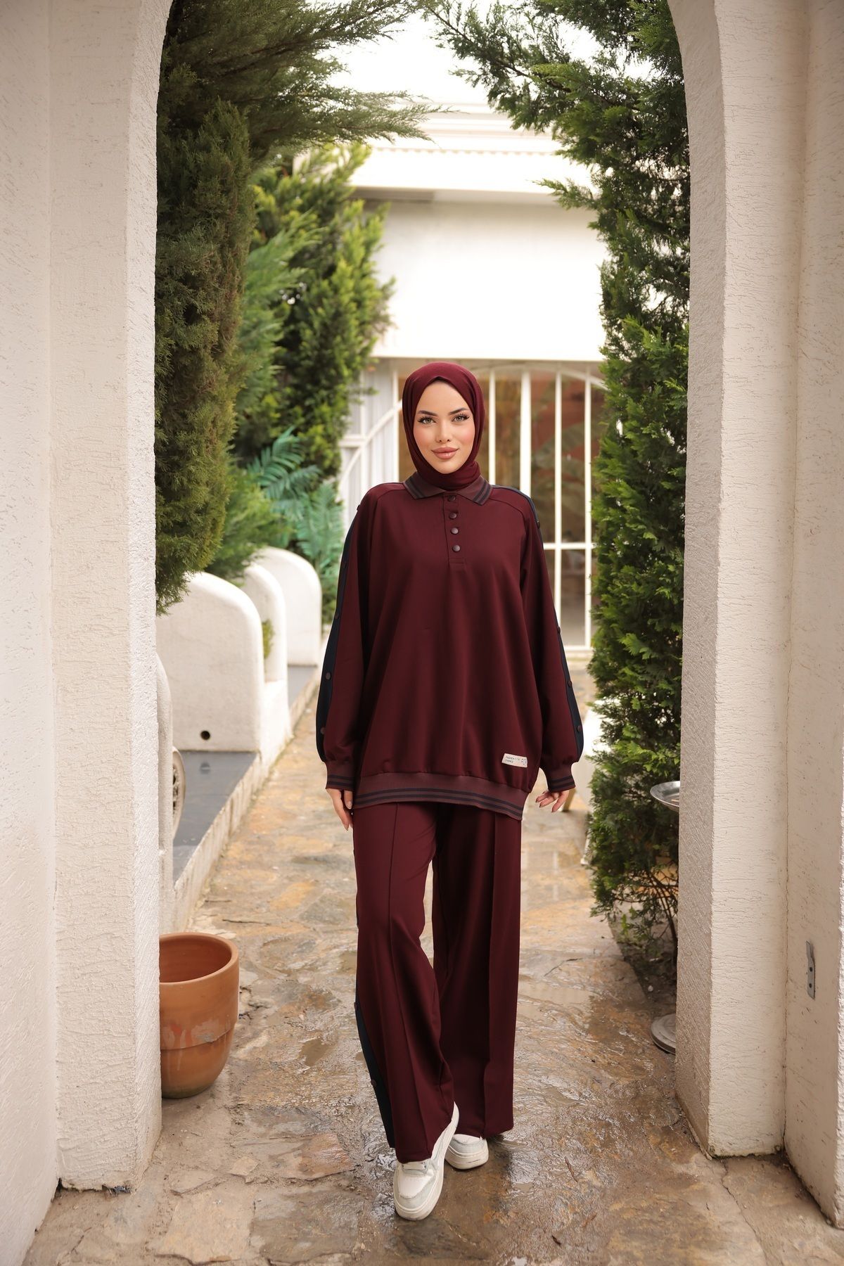 Wovi Moda-Buttoned Suit Tracksuit Set - Bottom and Top Set 4