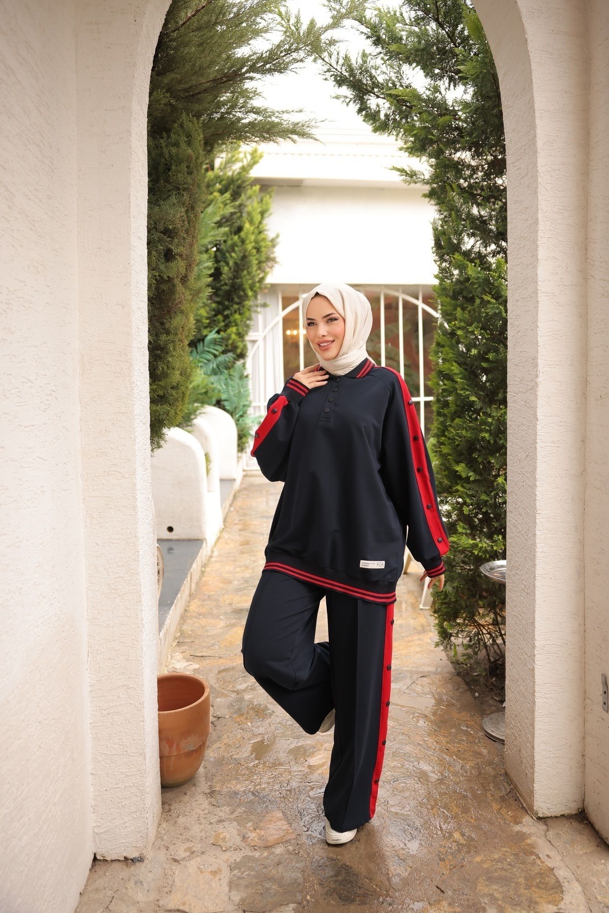 Wovi Moda-Buttoned Suit Tracksuit Set - Bottom and Top Set 2