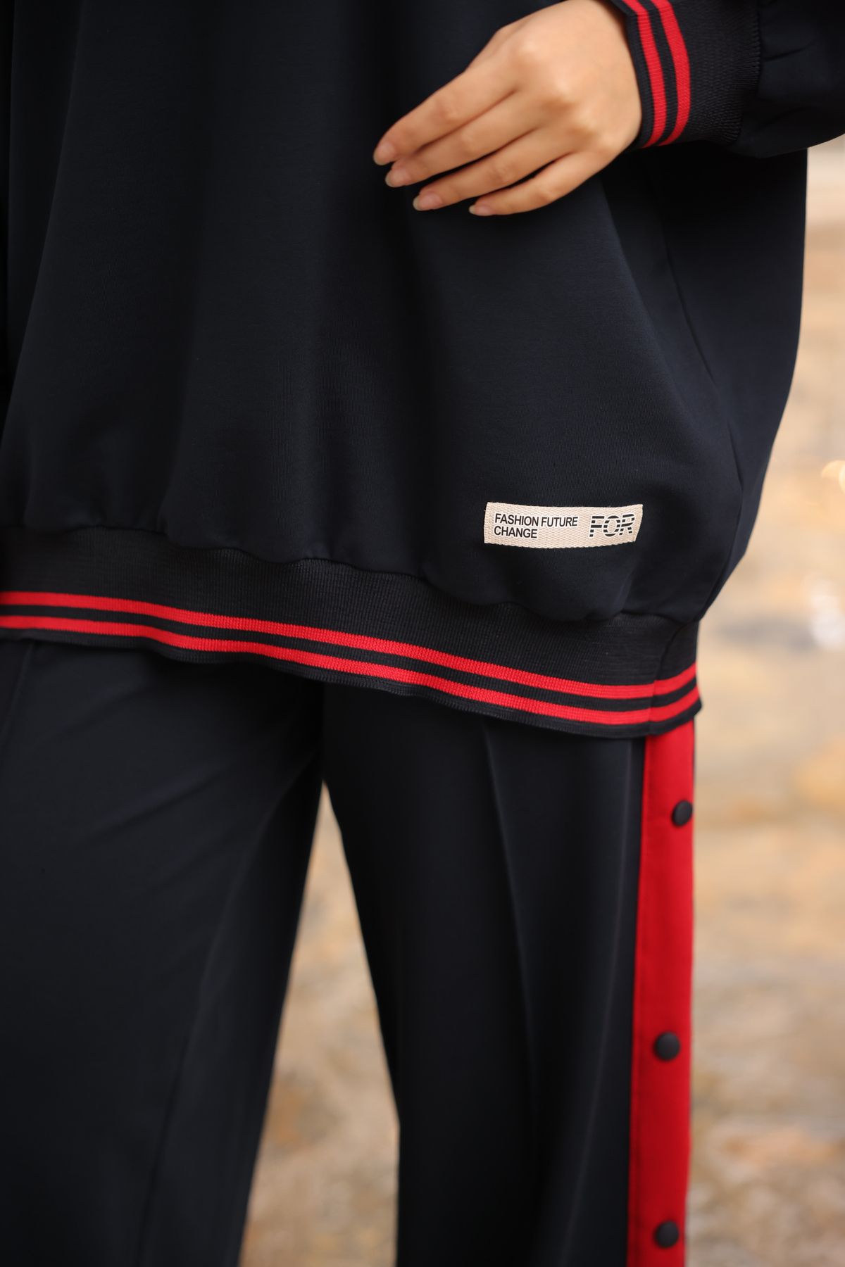 Wovi Moda-Buttoned Suit Tracksuit Set - Bottom and Top Set 6