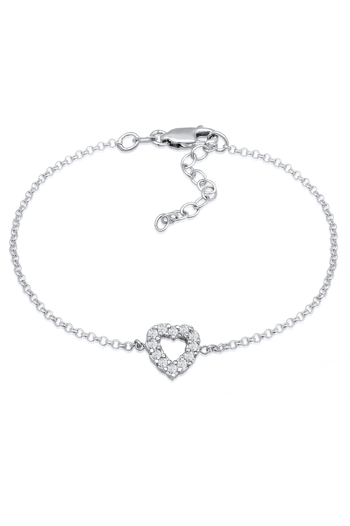 ELLI-Armband Damen Herz-Anhänger Basic mit Lab Grown Diamanten (1,8 ct) in 925 Sterling Silber 1