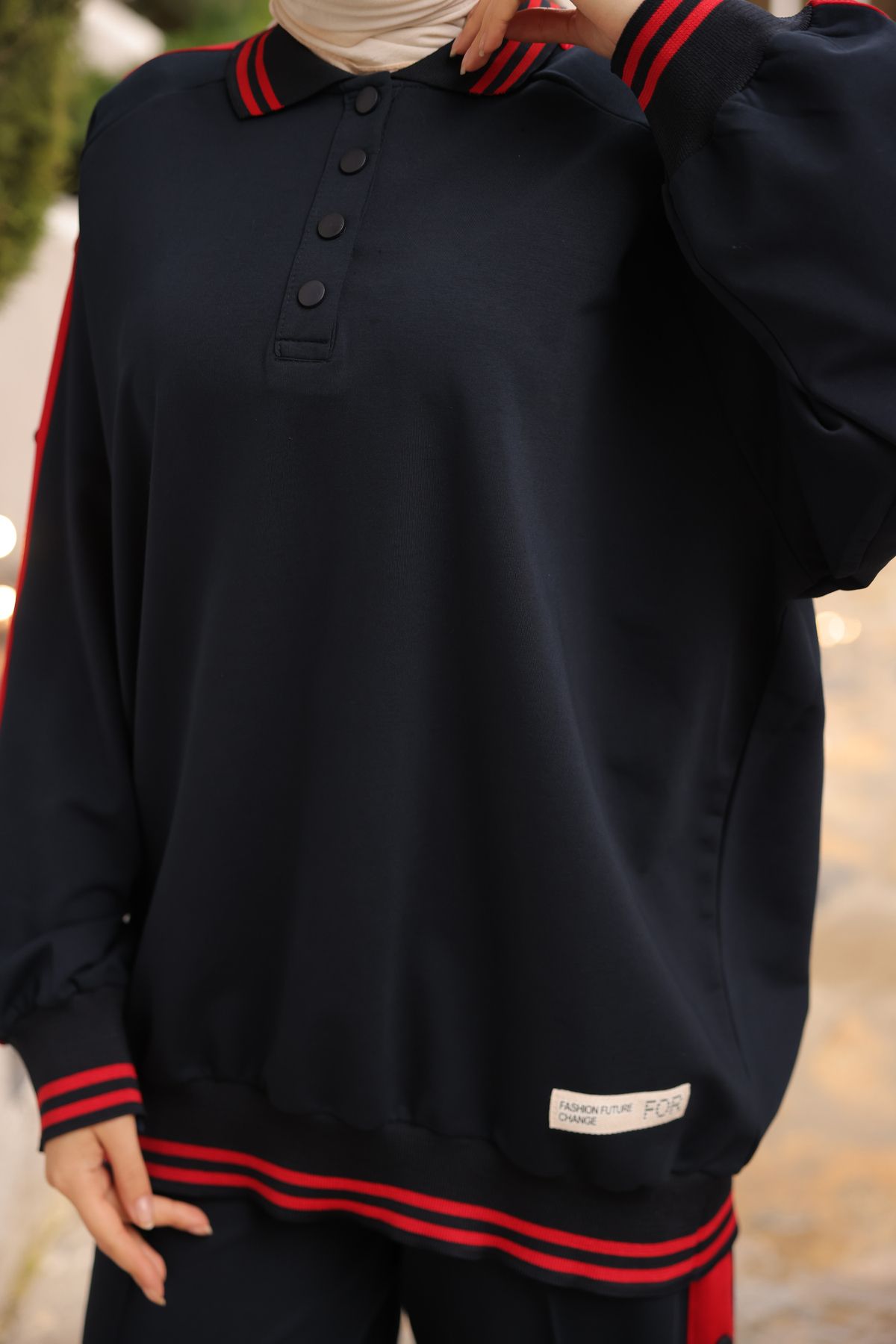 Wovi Moda-Buttoned Suit Tracksuit Set - Bottom and Top Set 5