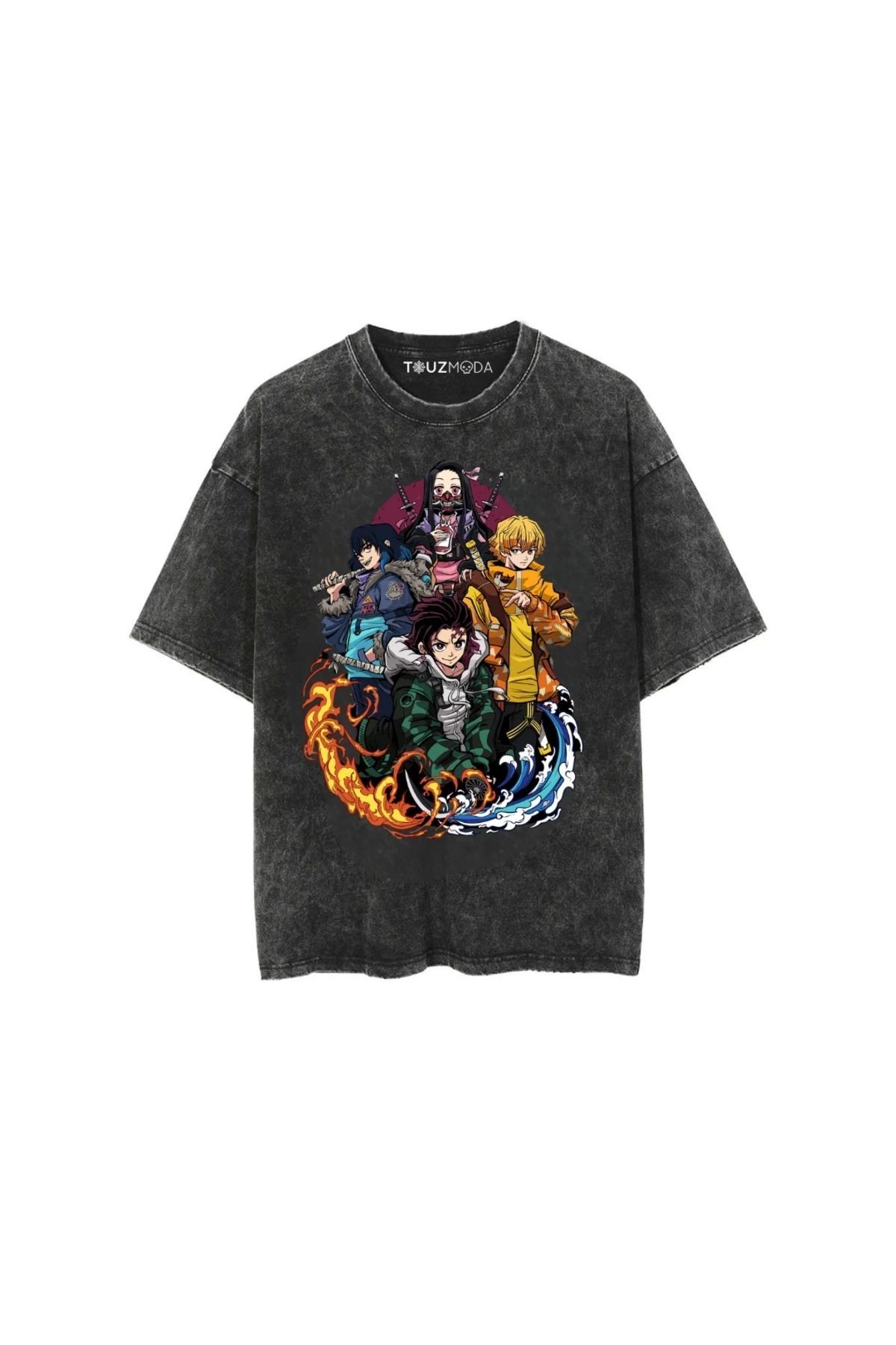 Violon Anime Demon Slayer Baskılı Unisex Oversize T-Shirt