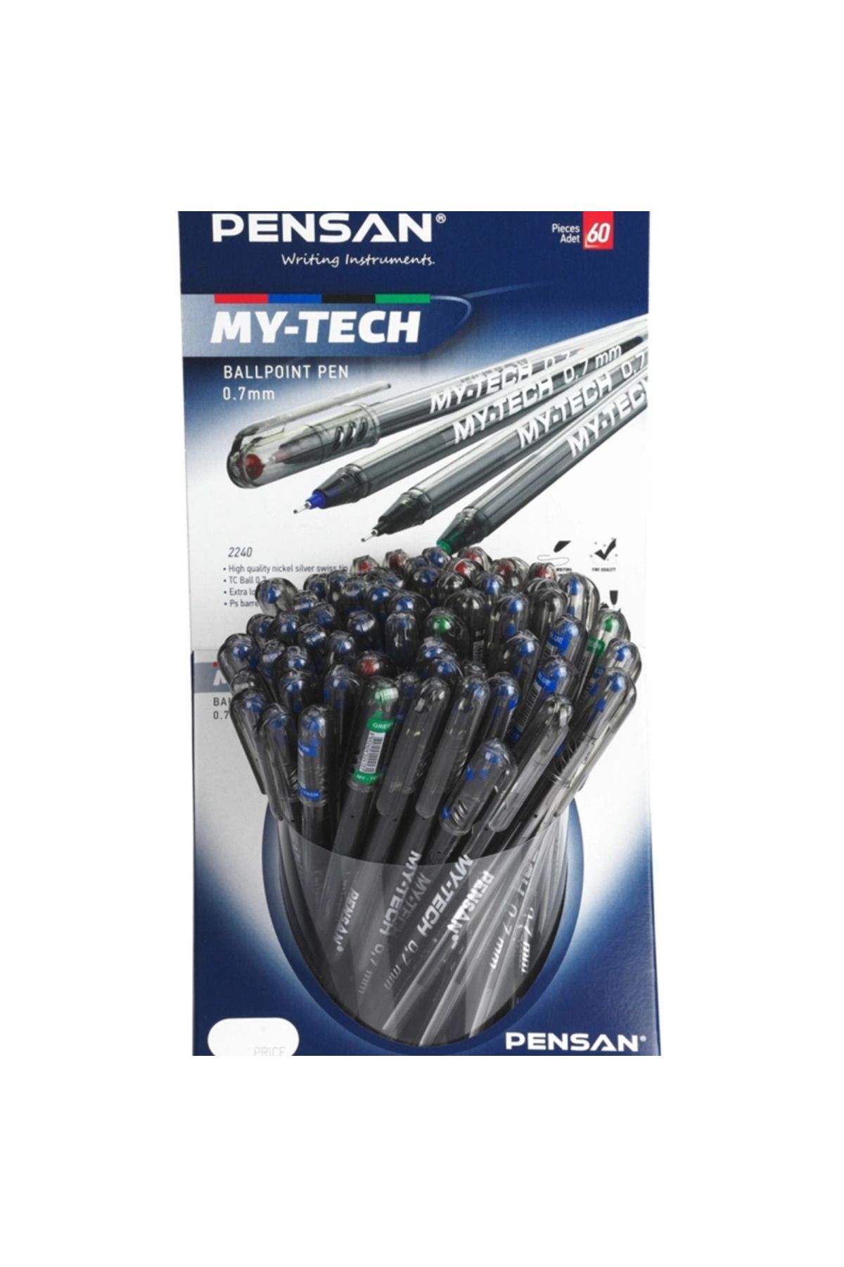 nina zone Pensan 0,7 Mm My-Tech Tükenmez Kalem Msky 60Lı