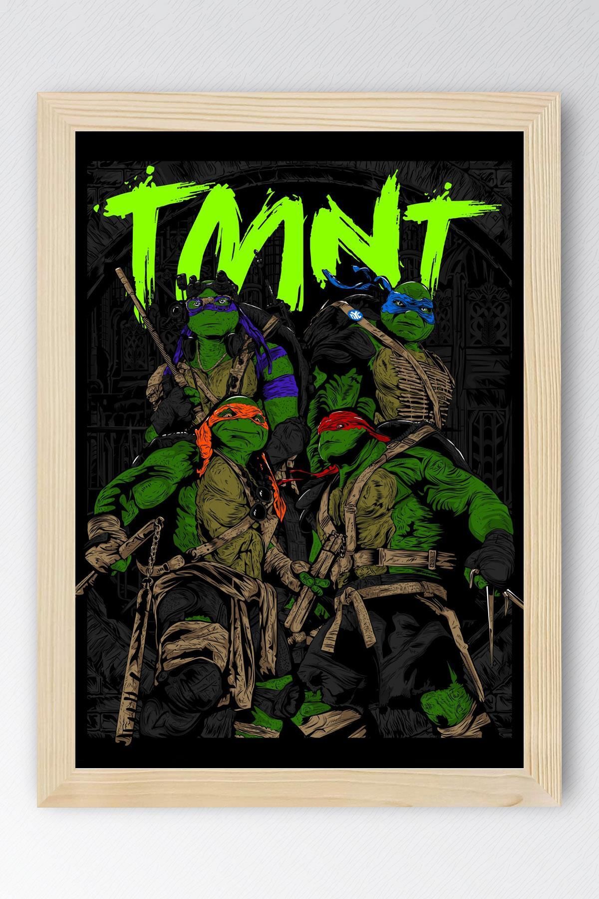 Saturn Ninja Kaplumbağalar Çerçeveli Tablo - Teenage Mutant Ninja Turtles Film Posteri Tablo