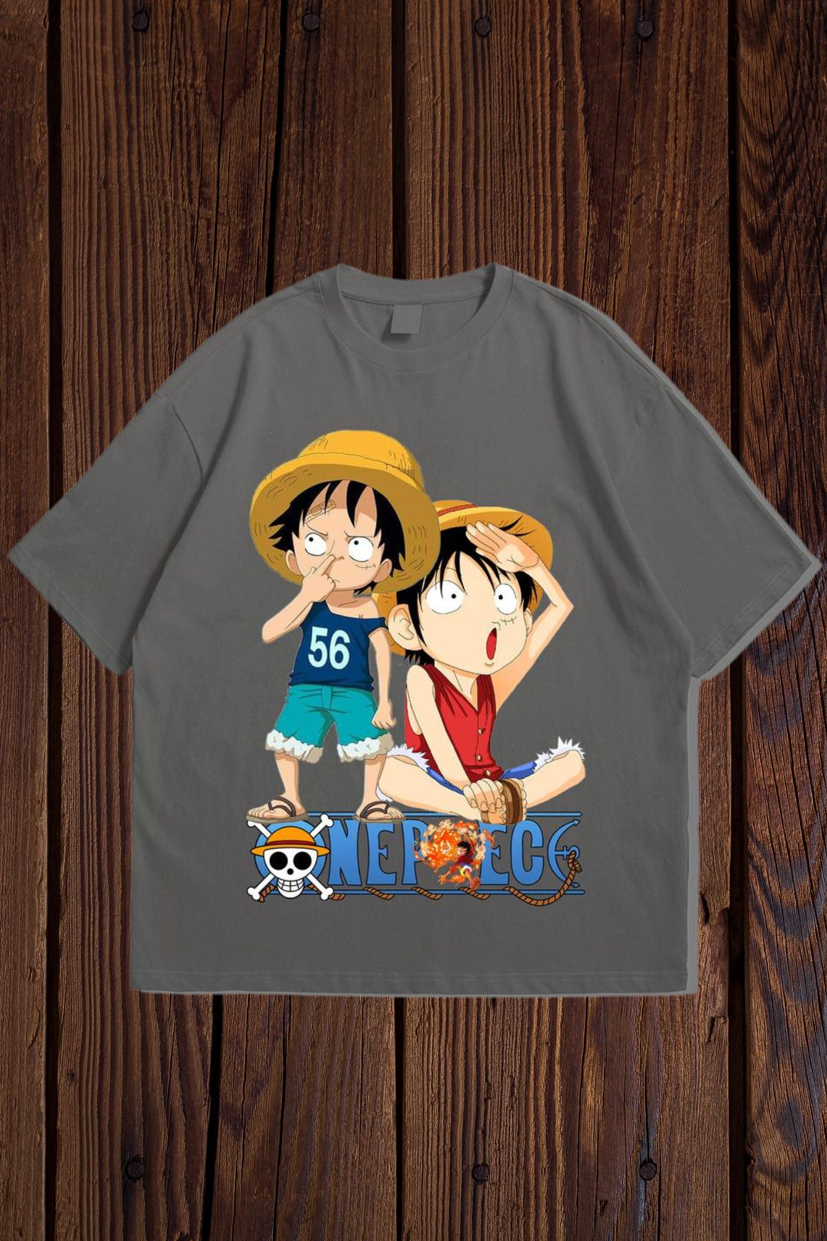 Wish BF Luffy Brothers Baskılı Oversize T-shirt