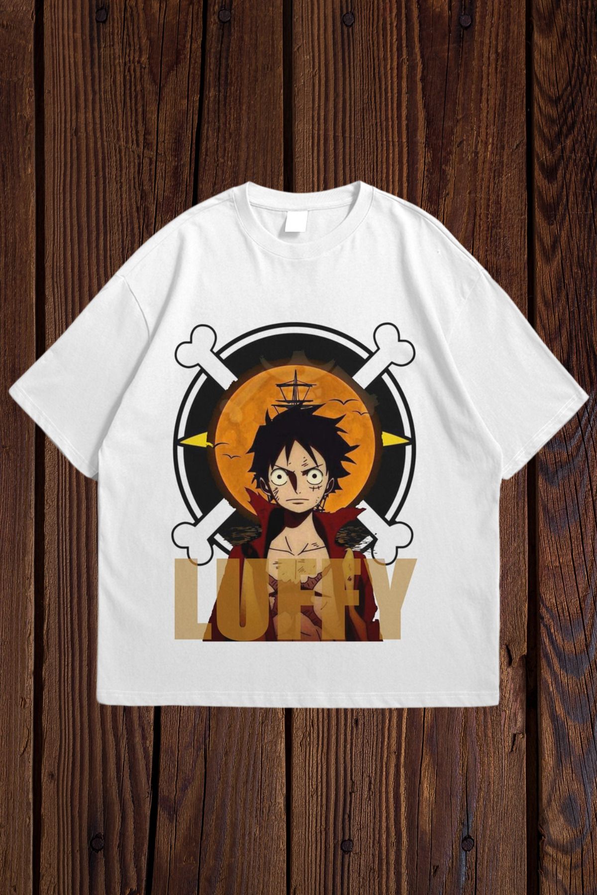 Wish BF Luffy Baskılı Oversize T-shirt