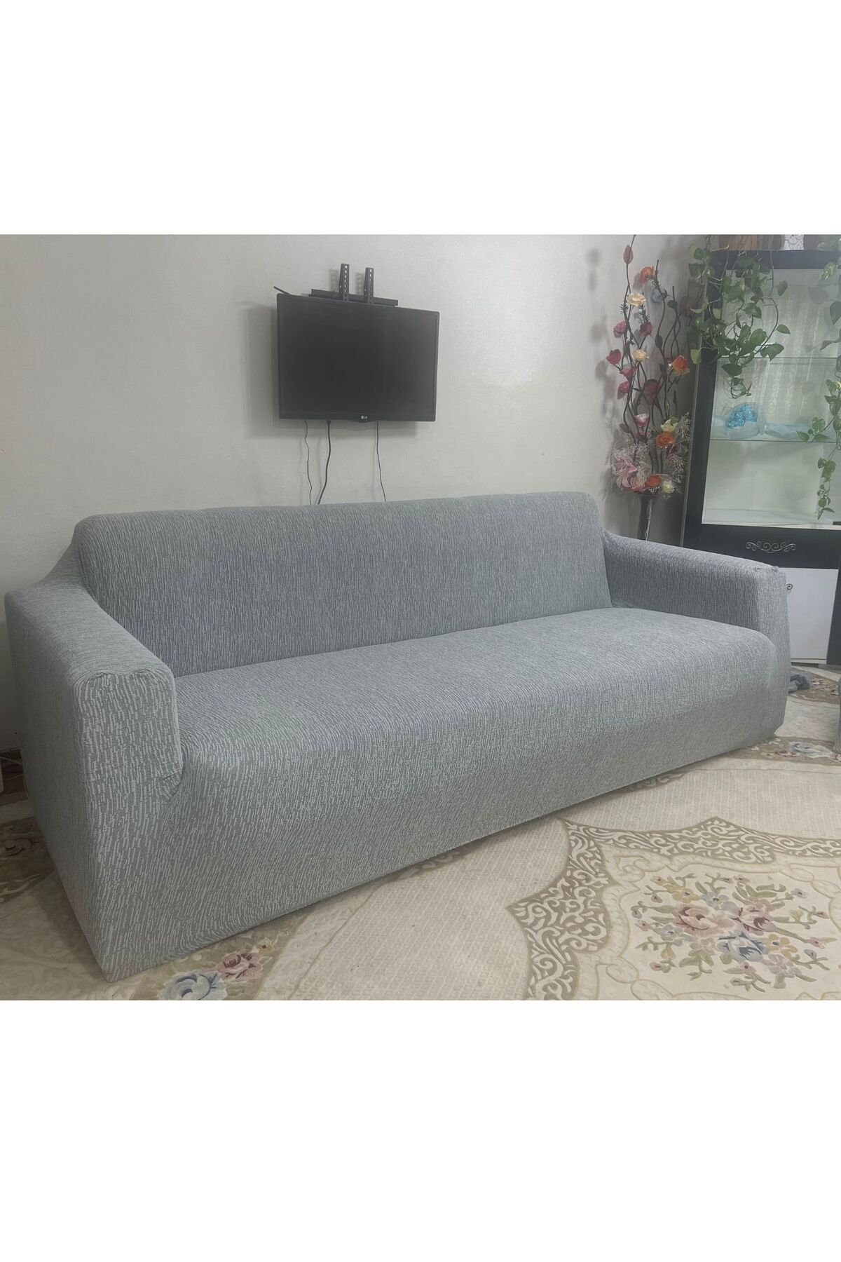 روکش مبل خاکستری 3211 بافندگی صندلی ژاکارد. لاستیک ، انعطاف پذیر قابل شستشو رنگ HEYTGAH