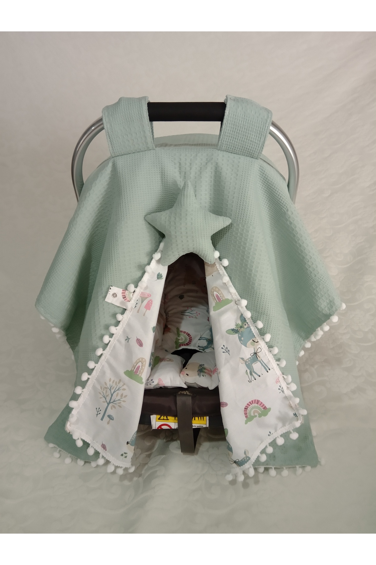 Wenaris puset örtüsü puset minderi puset çarşafı yuvarlak babynest bulut ve bebek yastıkları emzirme yastığı fotoğrafı 3 (önizleme)