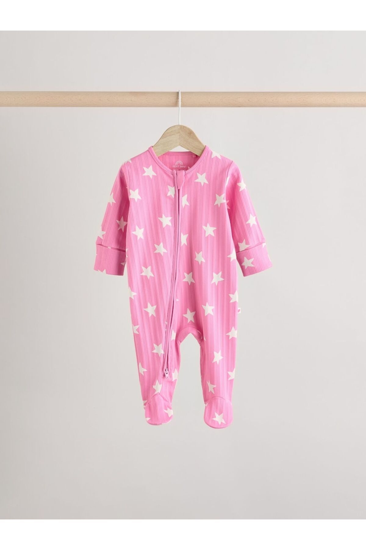 Next Baby-100% Cotton Pink Heart Double Zipper 3-Piece Jumpsuit Set 6