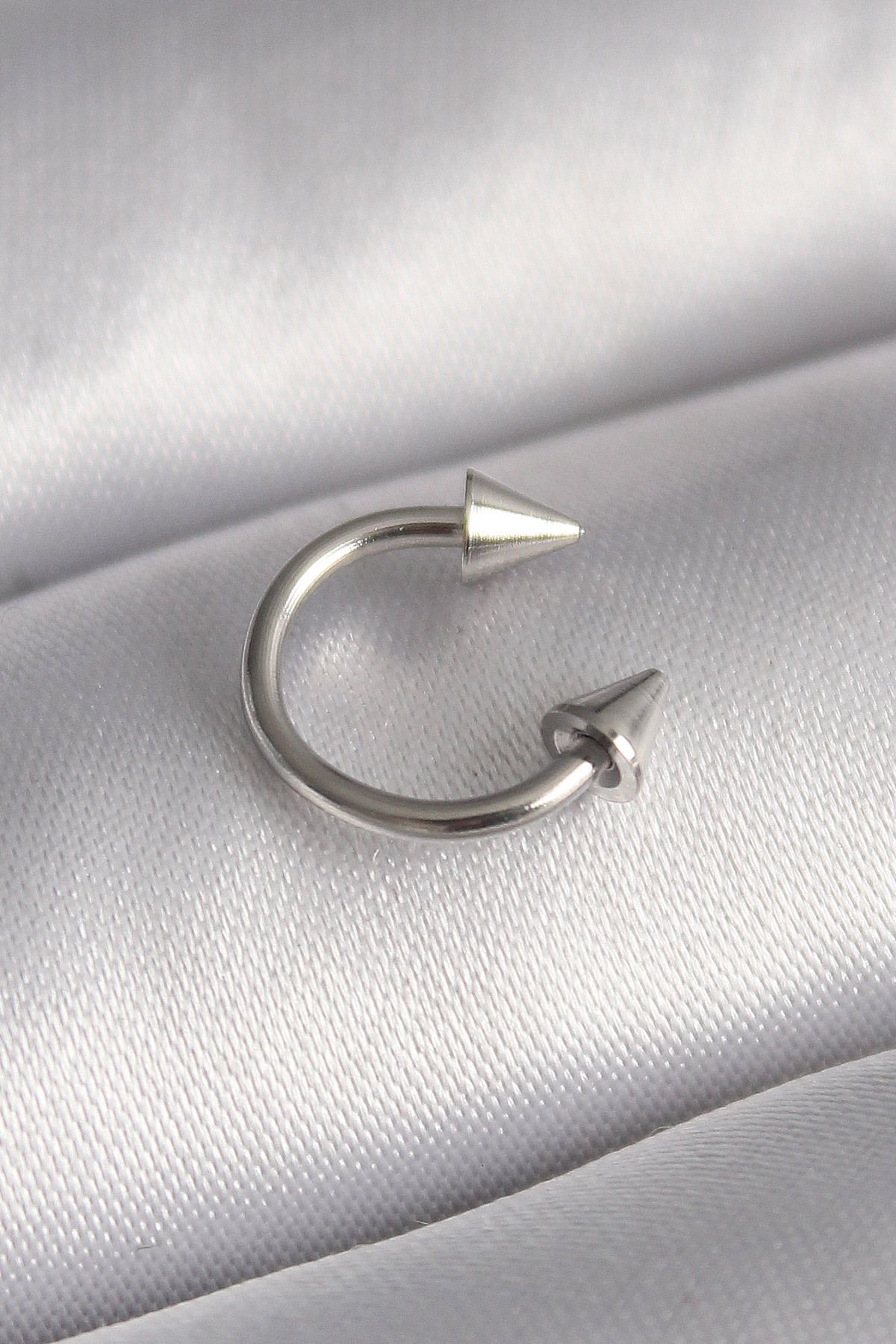feifei 316L Çelik Gümüş Renk Halka Çivi Model Kadın Piercing - Lisinya