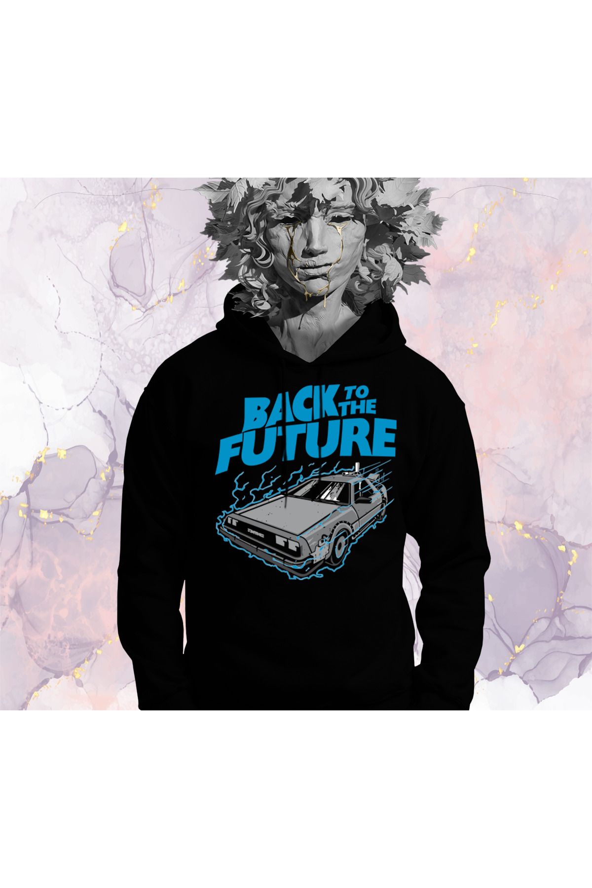 Güvenin Düşü Geleceğe Dönüş (Back To The Future) - DMC DeLorean - Cepsiz Kapüşonlu Sweatshirt