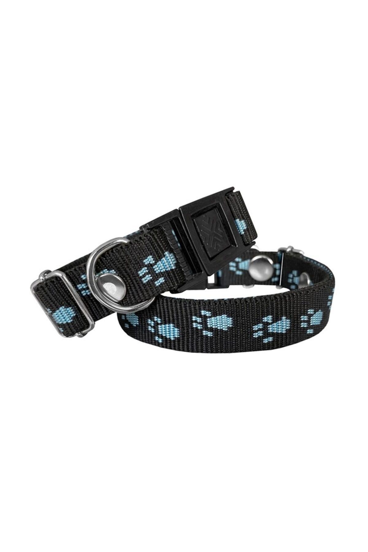 feifei Köpek Tasması Patili Dokuma 2 Cm - Min: 30 Cm - Max: 50 Cm Siyah