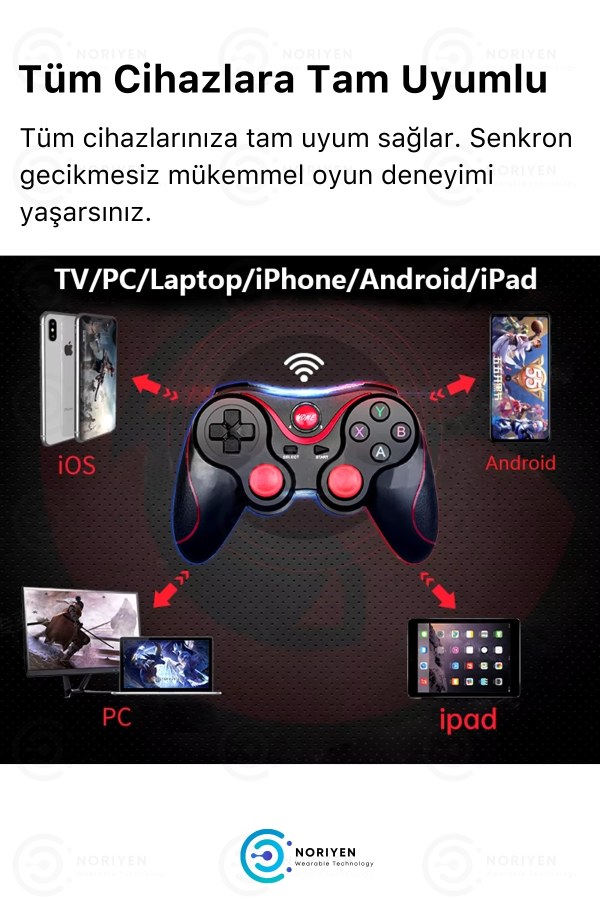 Yeni Nesil X3 iOS Android Akıllı TV Uyumlu Bluetooth Oyun Kolu Telefon Tutucu Stand Joystick Gamepad