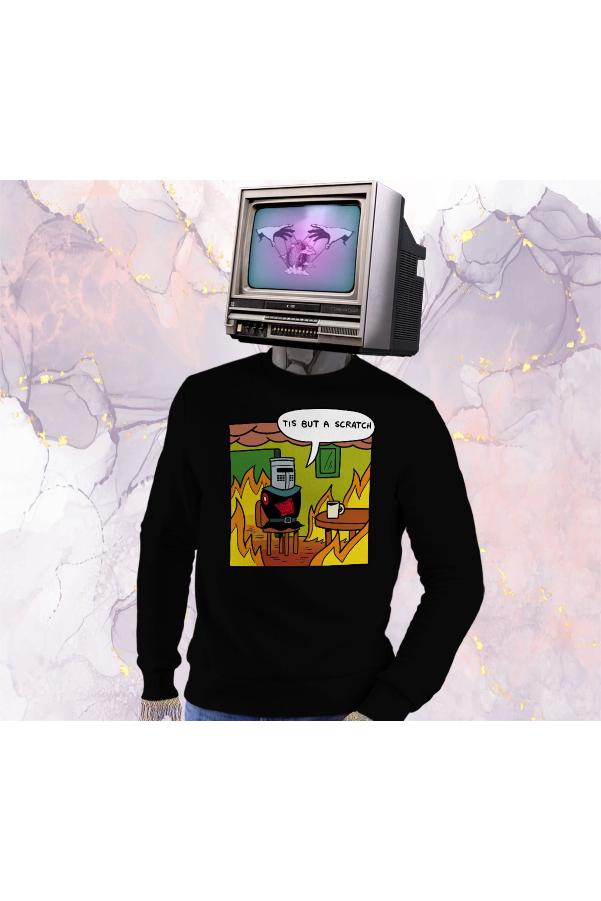 Güvenin Düşü Monty Python - Tis but a scratch - Sweatshirt