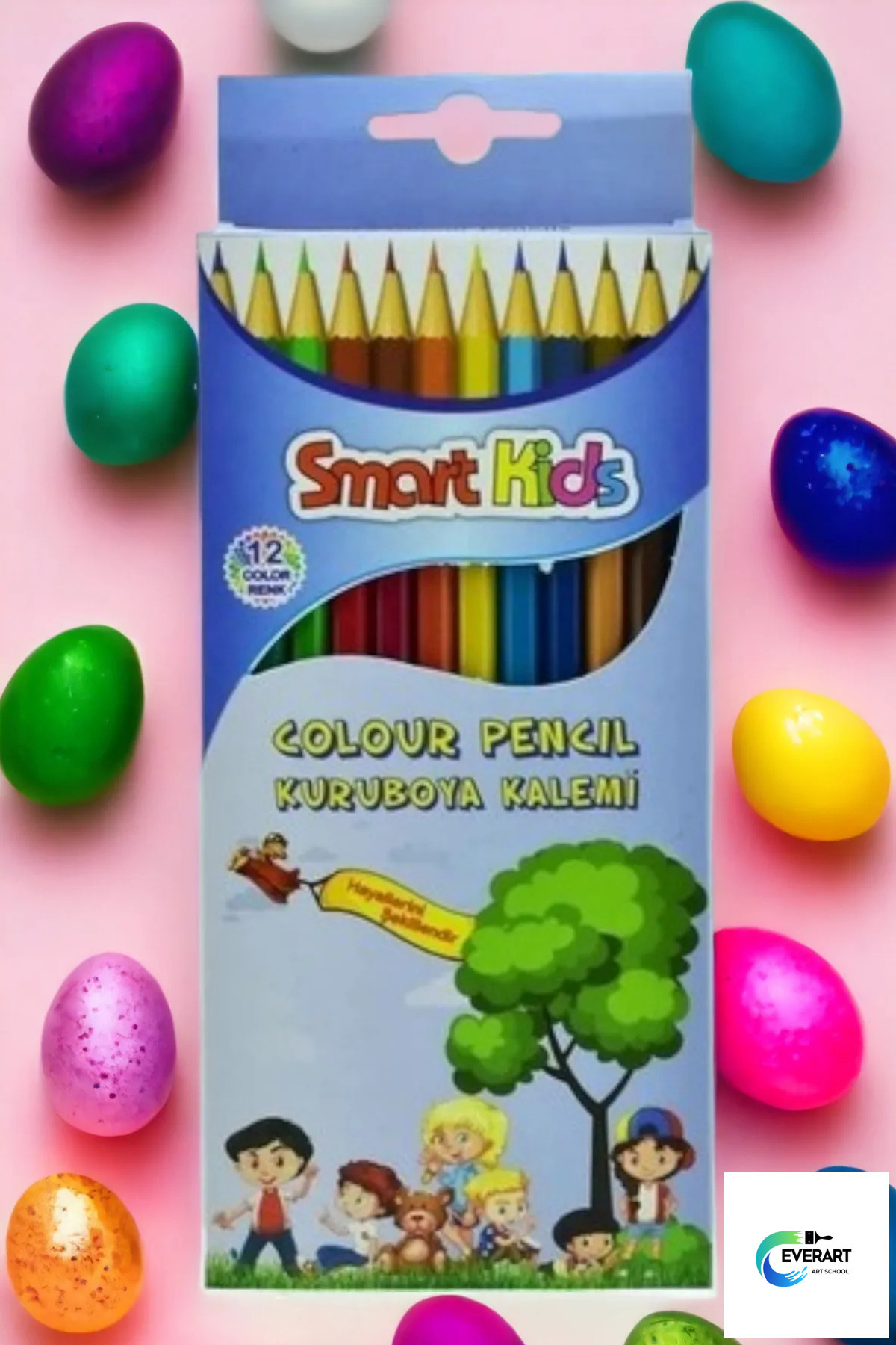 everart Smart Kids Kuru Boya 12 Renk Boya Kalemi