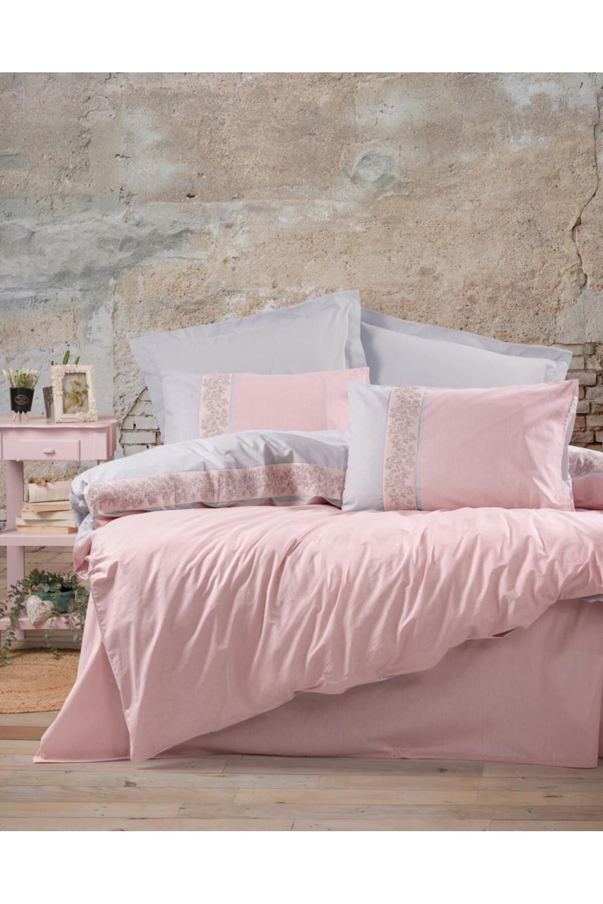 feifei Çift Kişilik Nevresim Takımı Mila Pembe