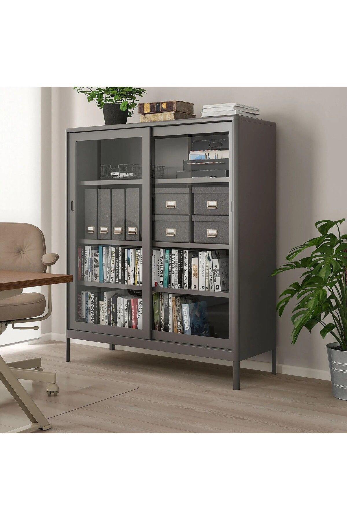 IKEA-2 Pcs 10X26X30 cm File Quality Threads Ikea Set of 2 Sash Gray Shelf Cardboard 3