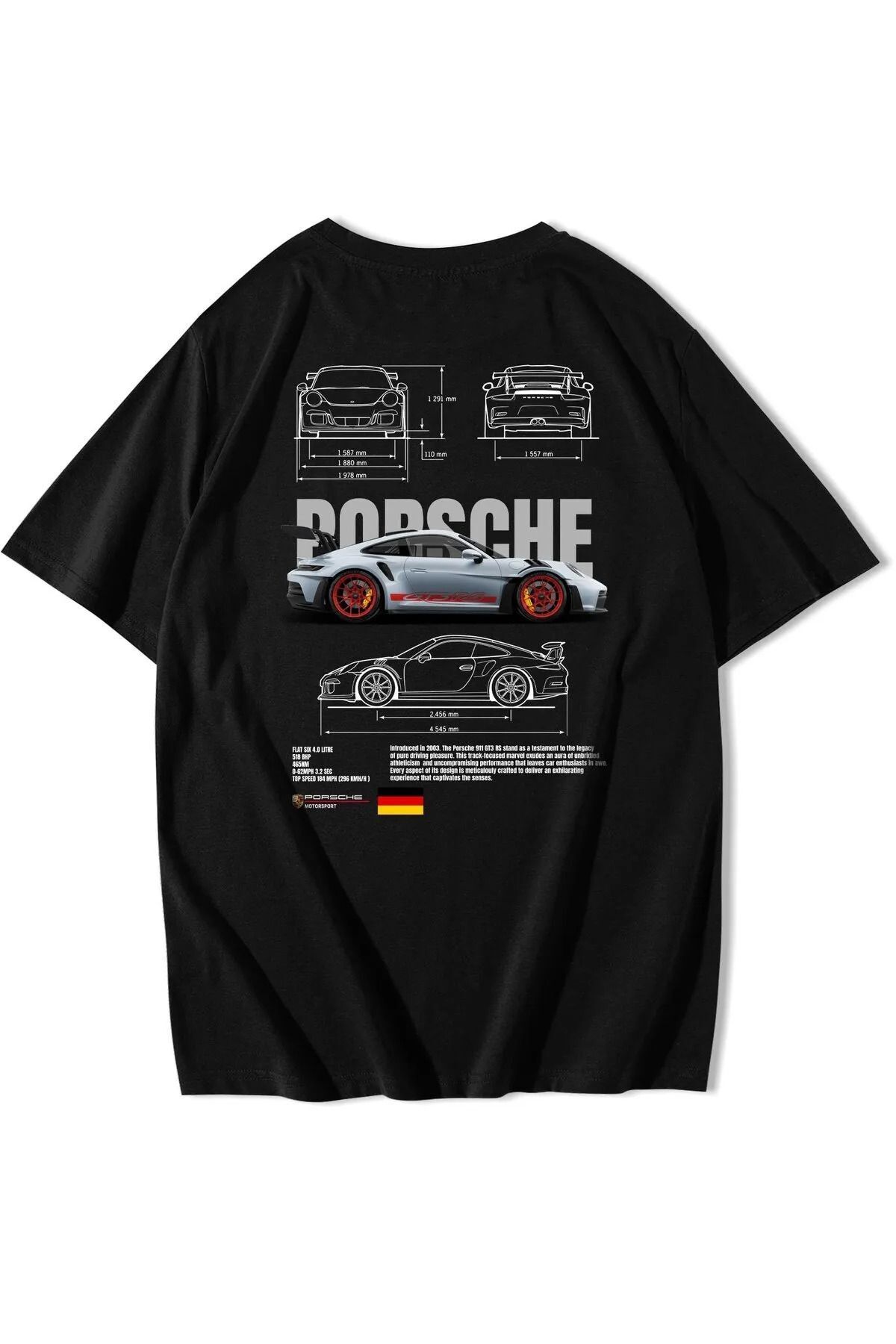 YOHO SPORT 911 GT3 RS Baskılı özel tasarım Unisex Tshirt