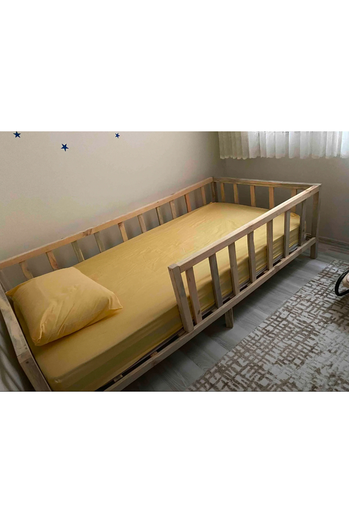 Genel Markalar Yatak 120x200 Doğal Ahşap Çocuk Yatak Karyola fotoğrafı 4 (önizleme)