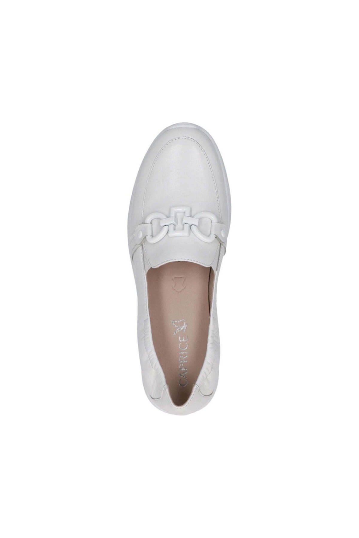 Caprice-White Loafers Womens Shoes 6