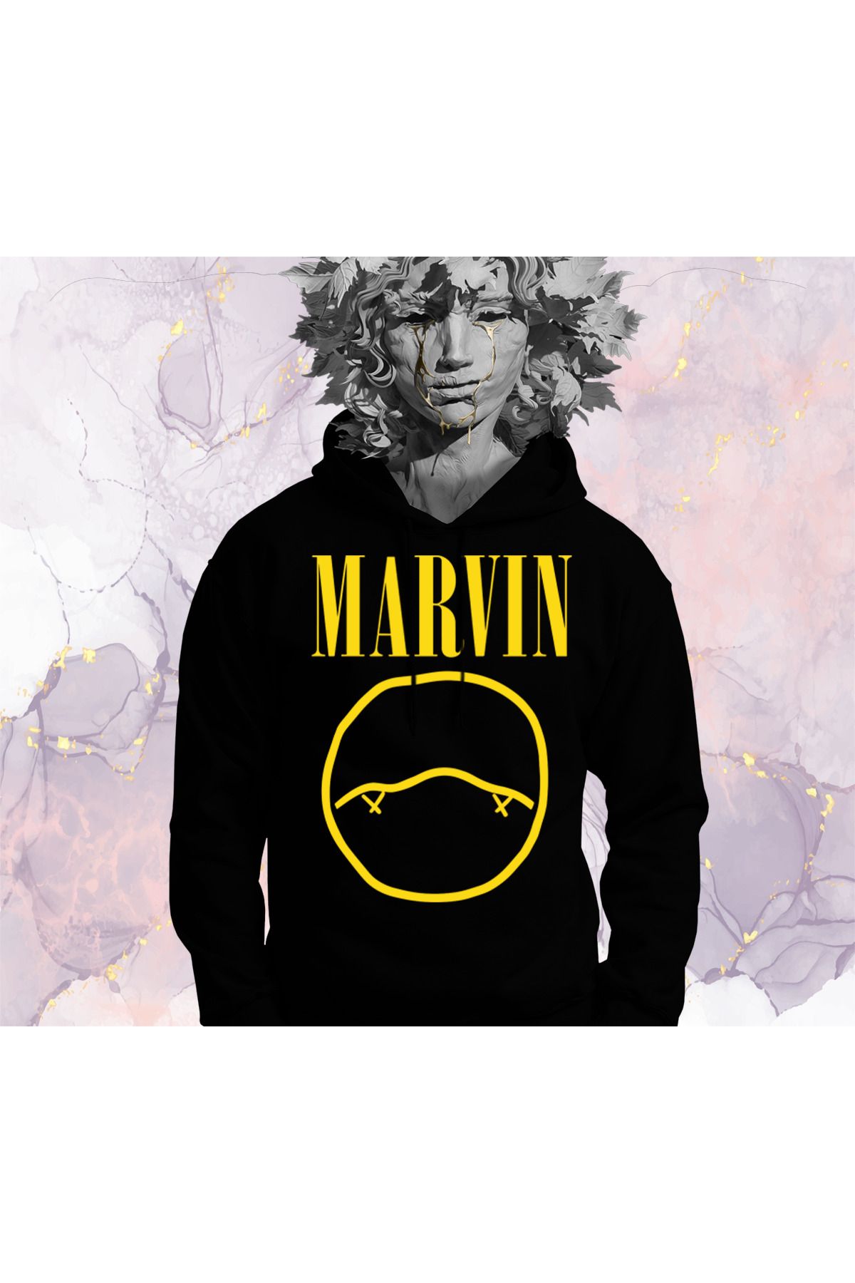 Güvenin Düşü Otostopçunun Galaksi Rehberi - Marvin - Cepsiz Kapüşonlu Sweatshirt