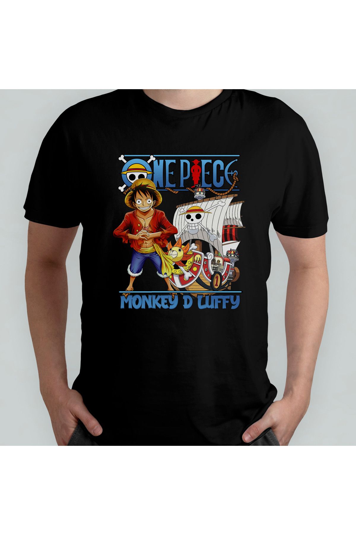 Pixxa One Piece Monkey D. Luffy %100 Pamuklu Bisiklet Yaka T-Shirt Model 10